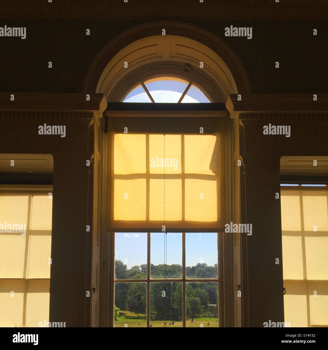 A beautiful arched window at Kenwood House, Hampstead, London - Smartphone Captured Stock Image