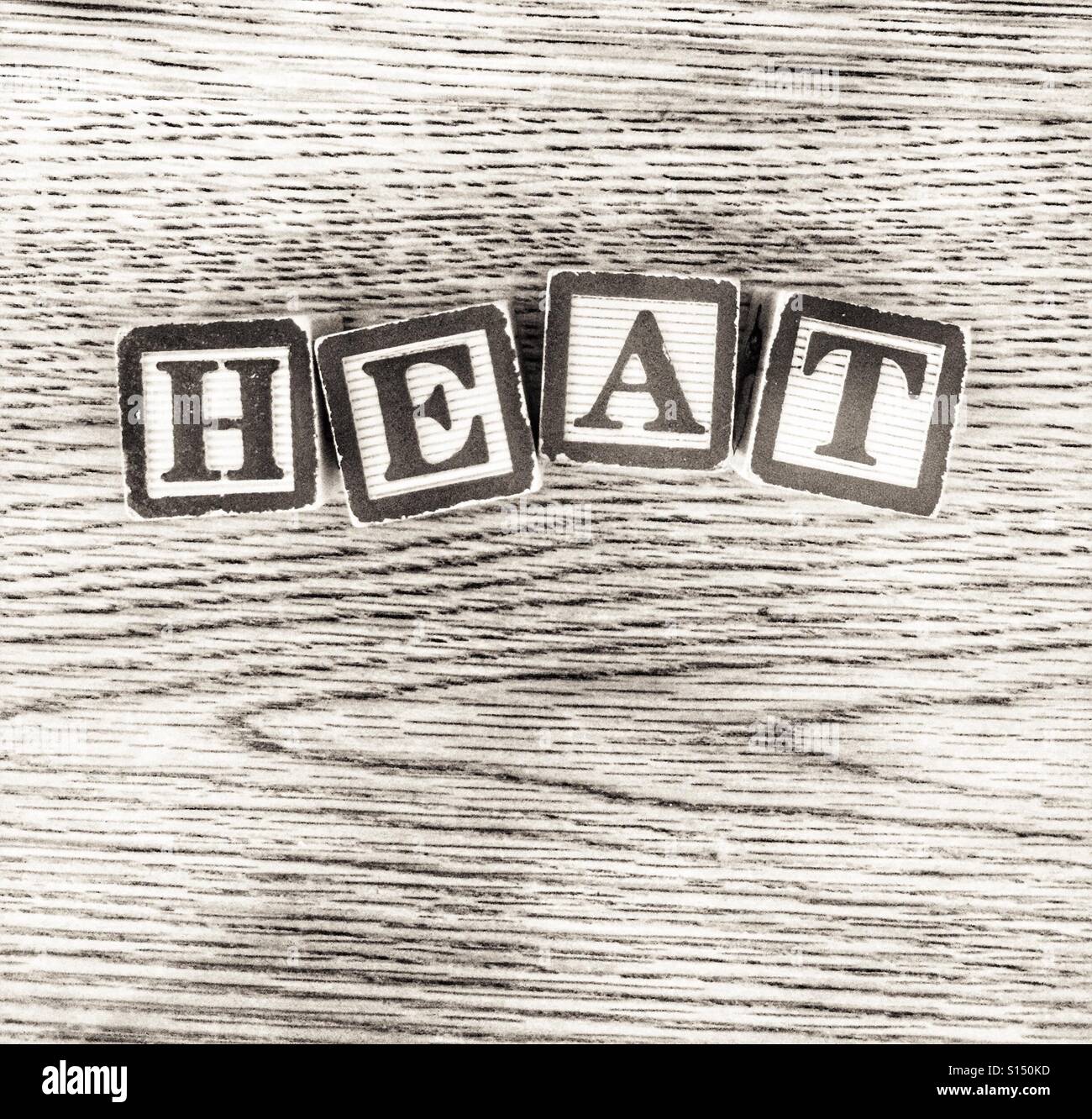 "Heat" spelled in blocks Stock Photo Alamy