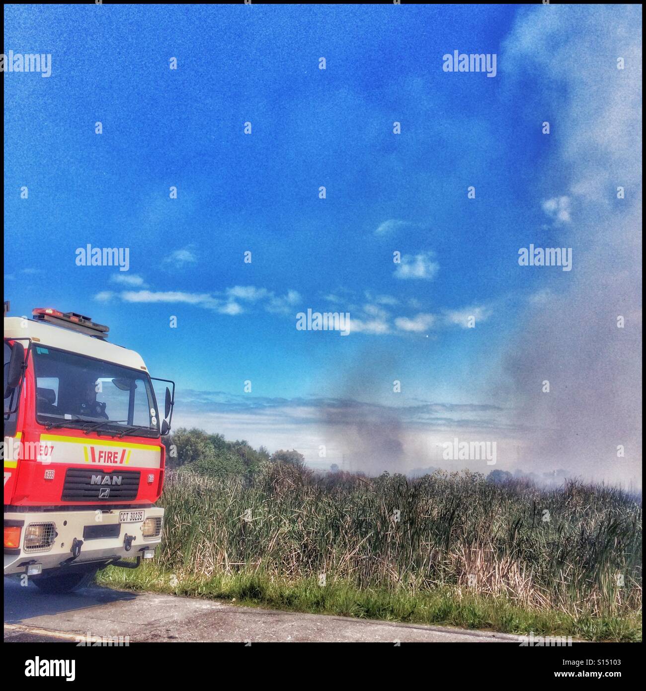 Fire and rescue vehicle on N2 highway, Cape Town, South Africa Stock ...