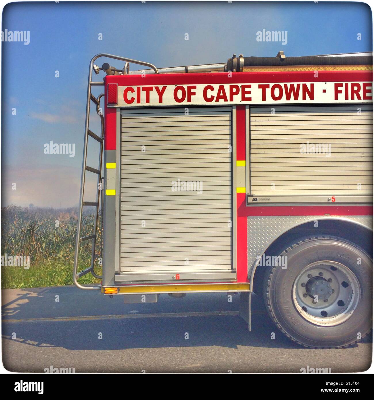 City of Cape Town fire truck. - Smartphone Captured Stock Image