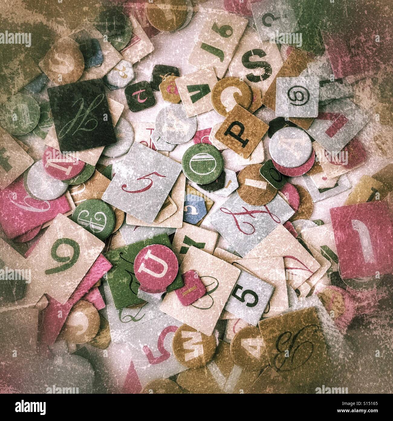 Jumble of numbers and letters Stock Photo Alamy