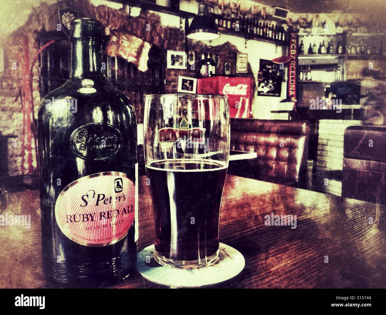 Beer in a bar - Smartphone Captured Stock Image