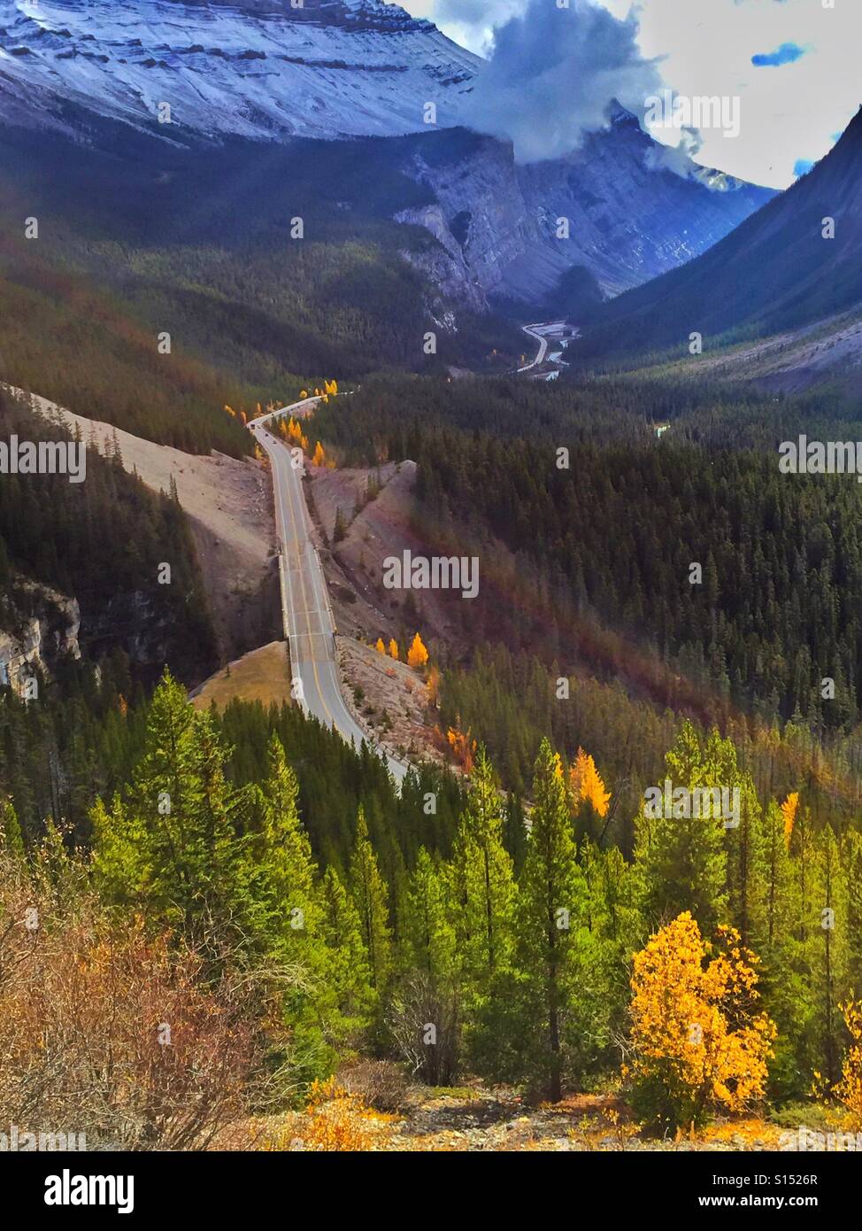 Highway in the Canadian Rockies - Smartphone Captured Stock Image