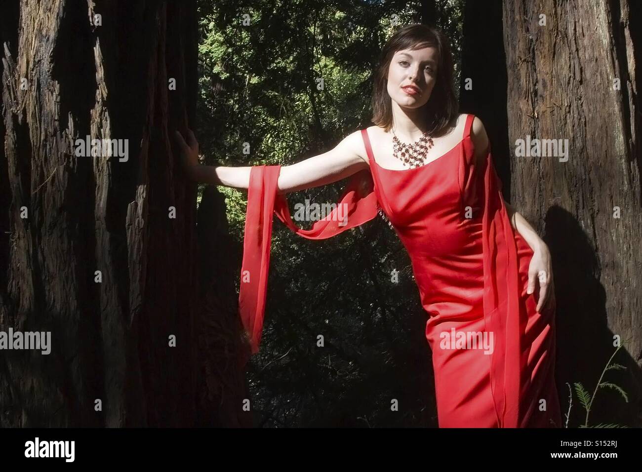 Lady in red Stock Photo - Alamy