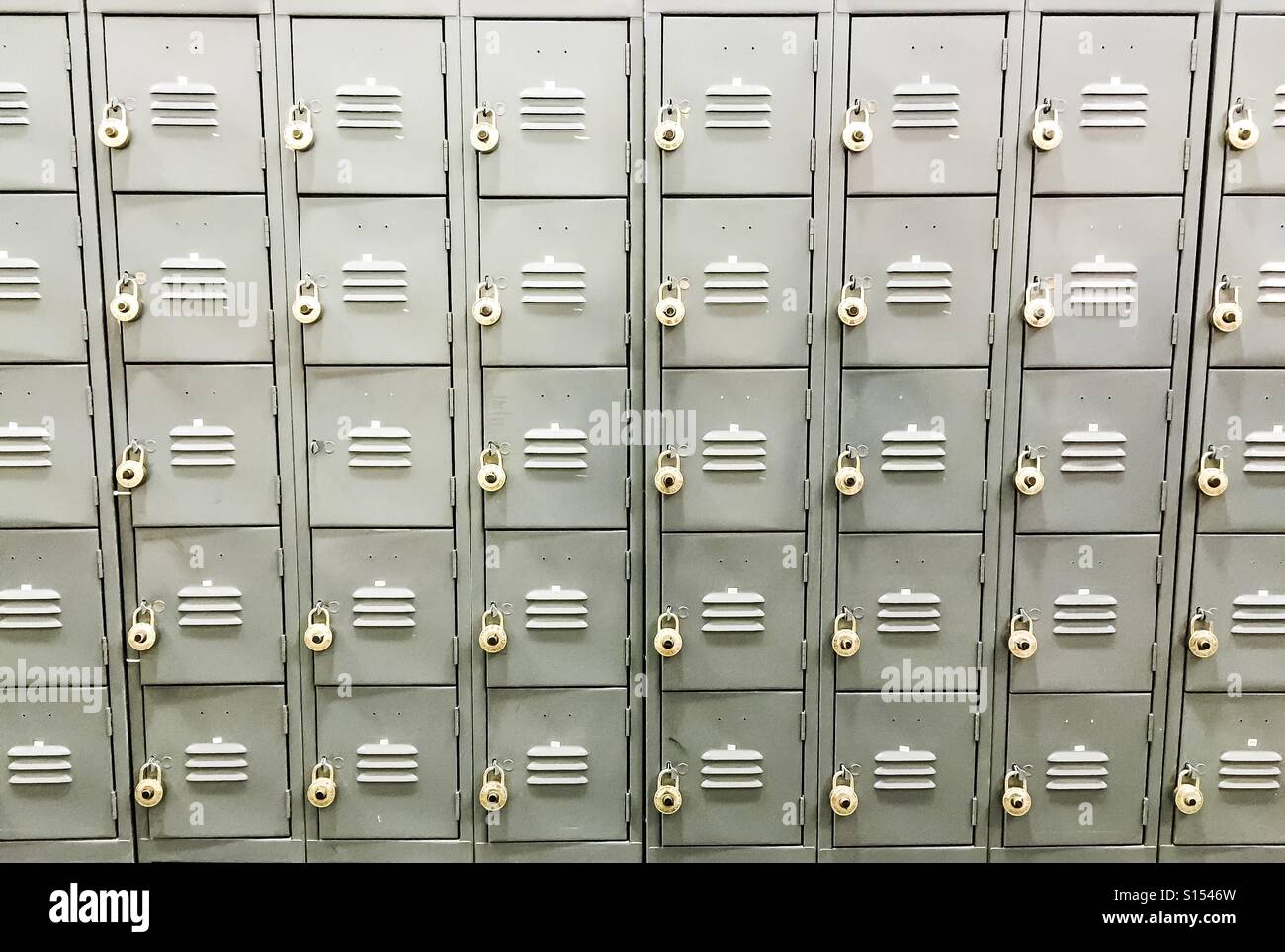 Grey lockers combo locks - Smartphone Captured Stock Image