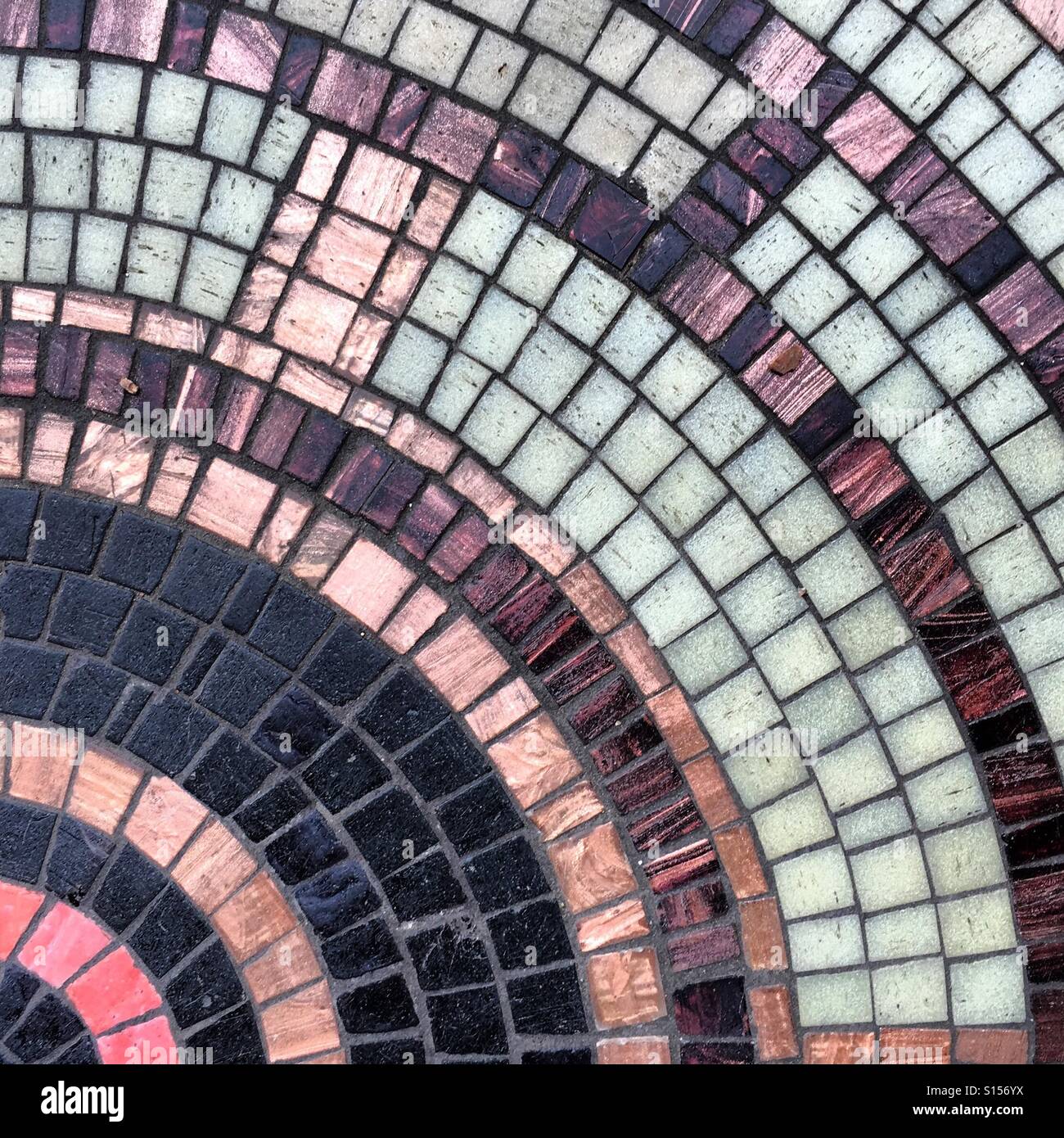 Sun-like mosaic tiles Stock Photo