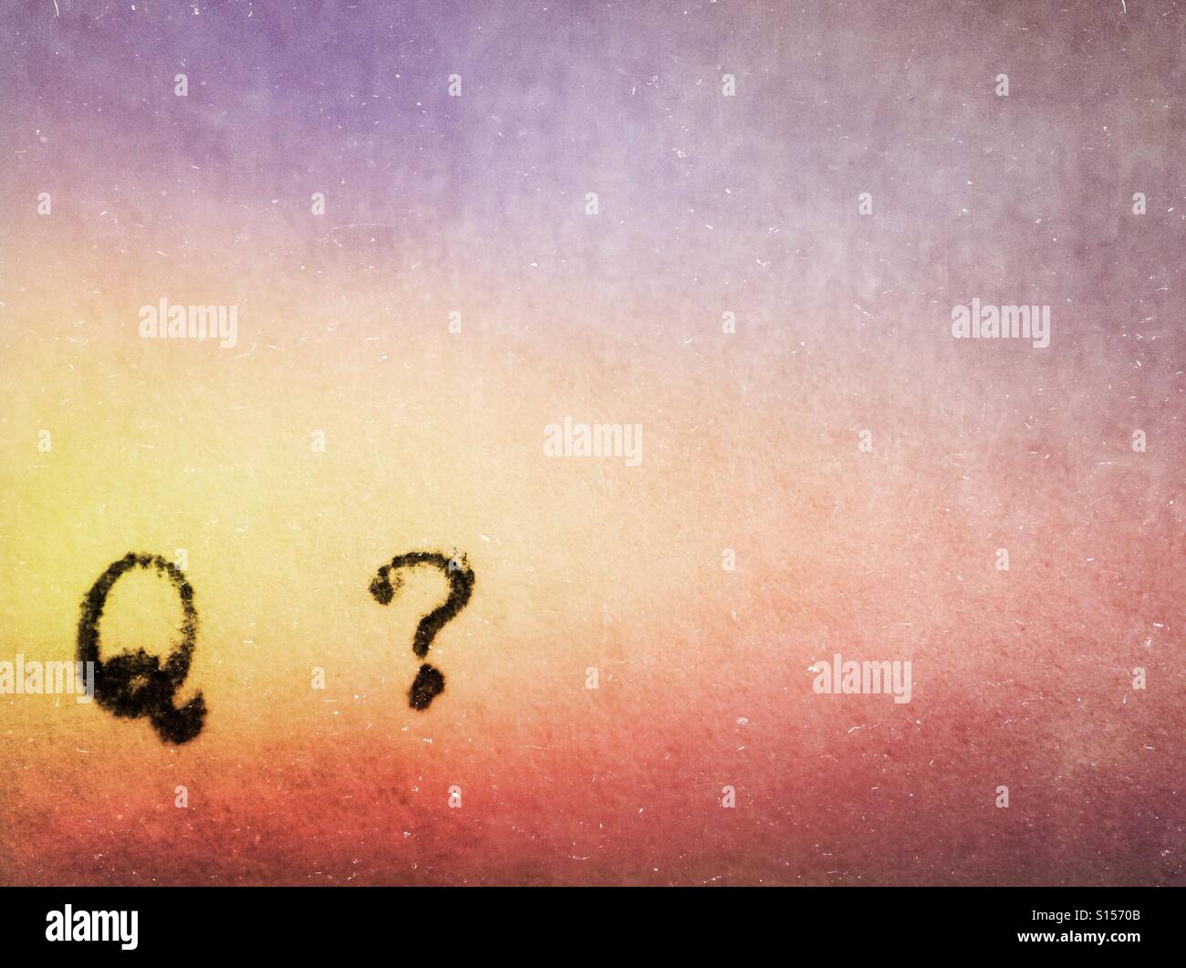 Q for question - Smartphone Captured Stock Image