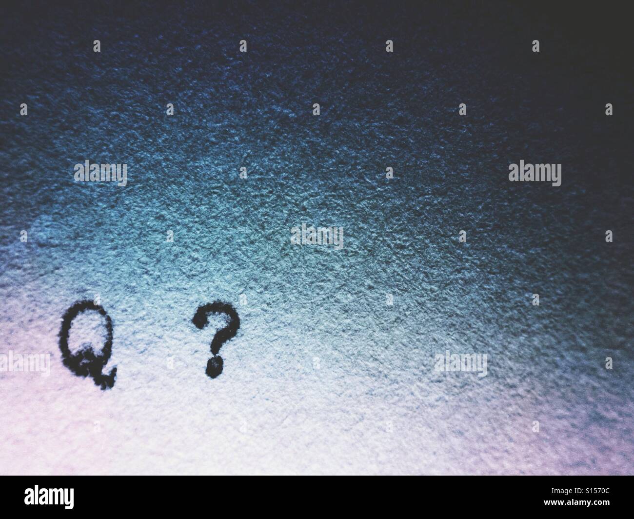 Q for question - Smartphone Captured Stock Image