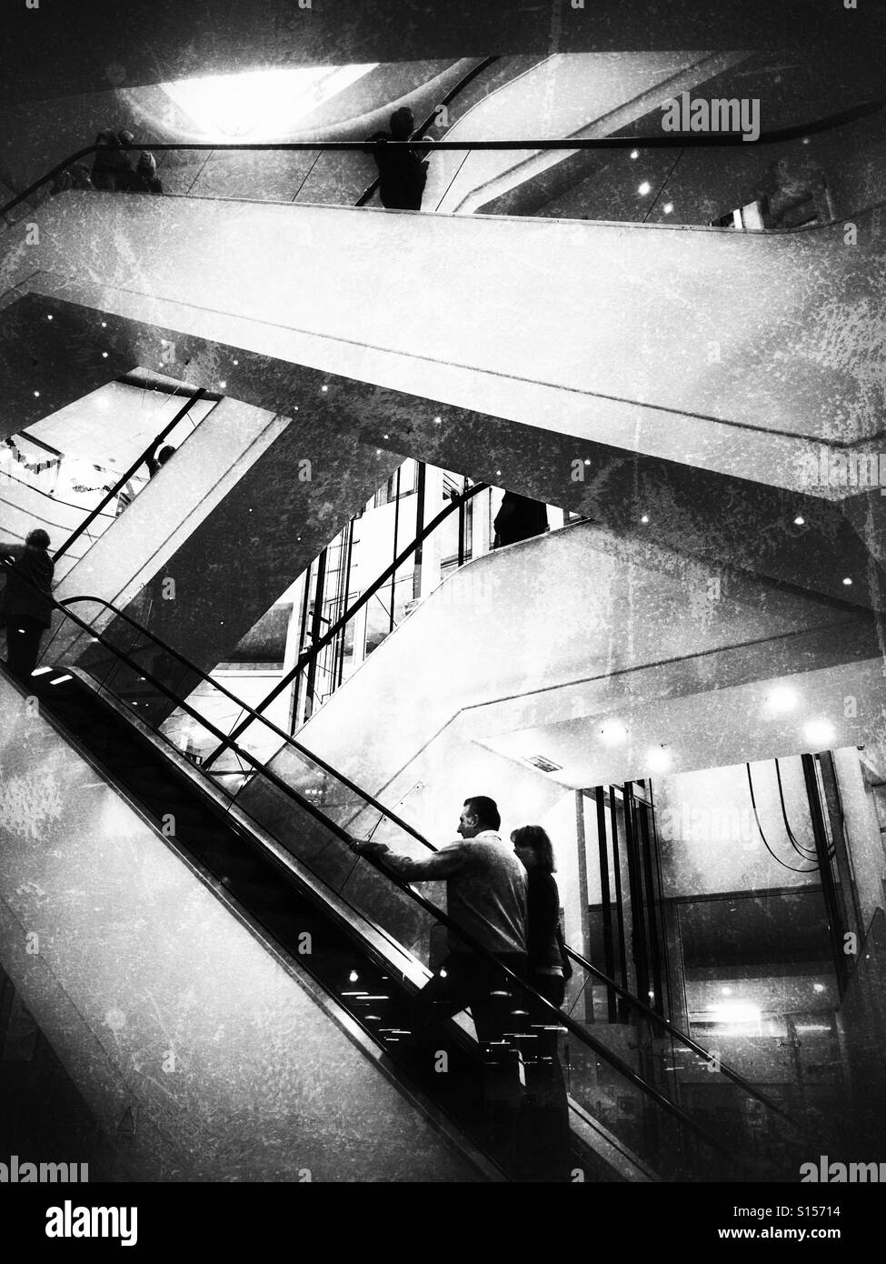 Escalators - onwards and upwards - Smartphone Captured Stock Image