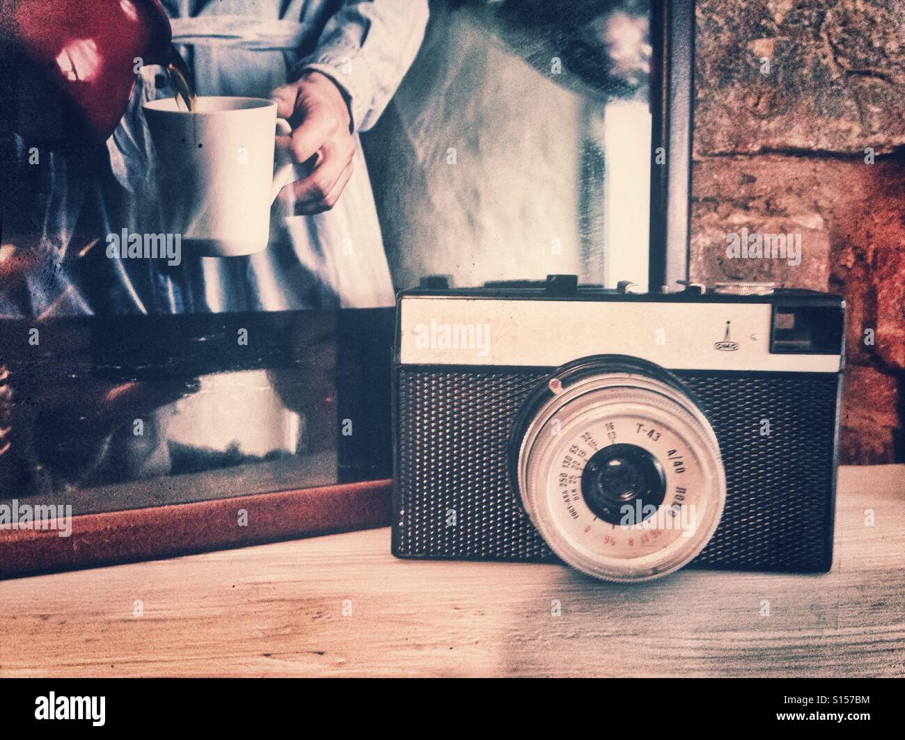 Old camera and picture - Smartphone Captured Stock Image