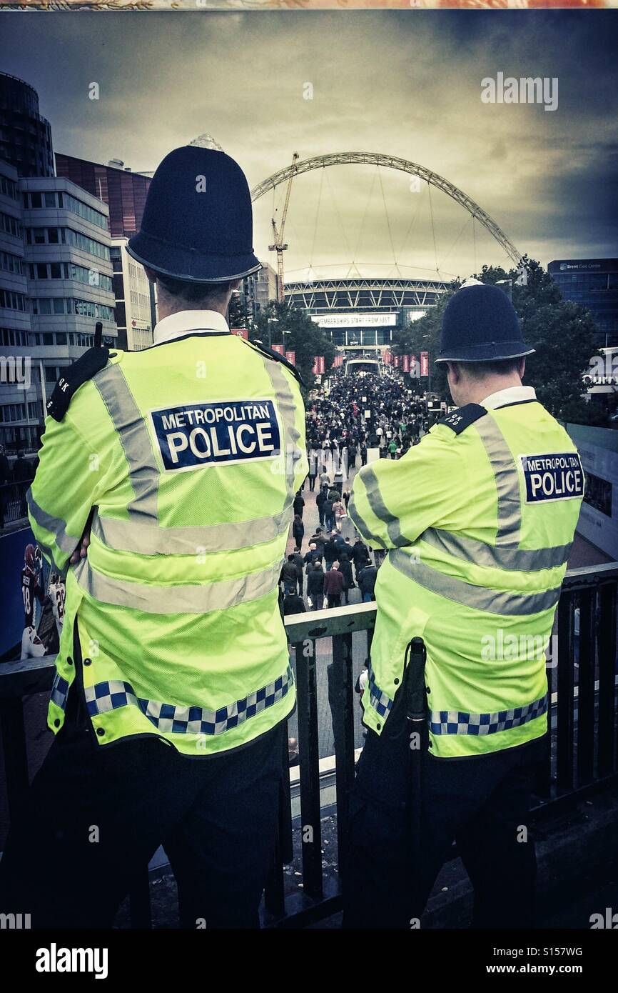 Police at Wembley Stadium - Smartphone Captured Stock Image