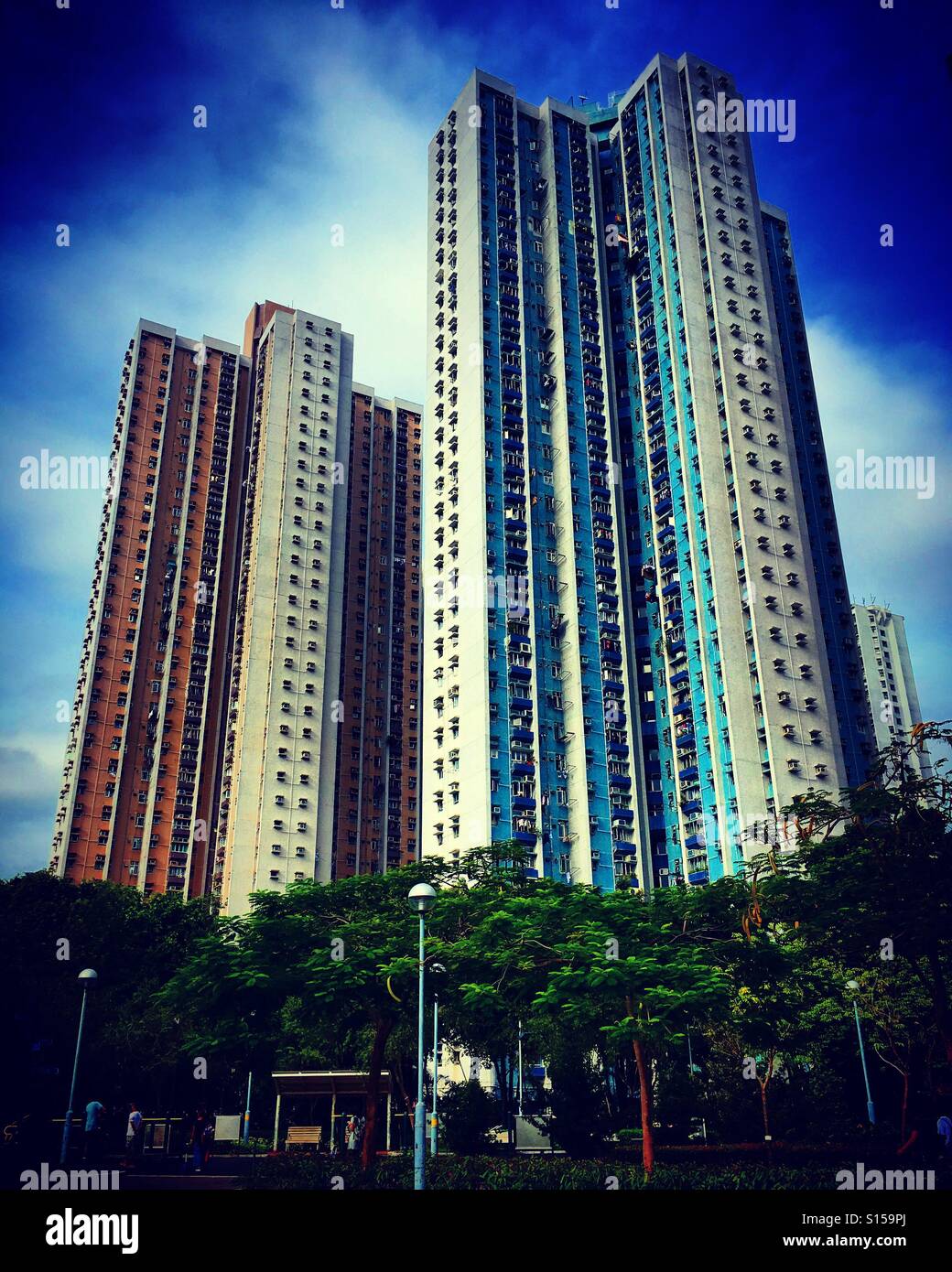 Two towers in Hong Kong Stock Photo
