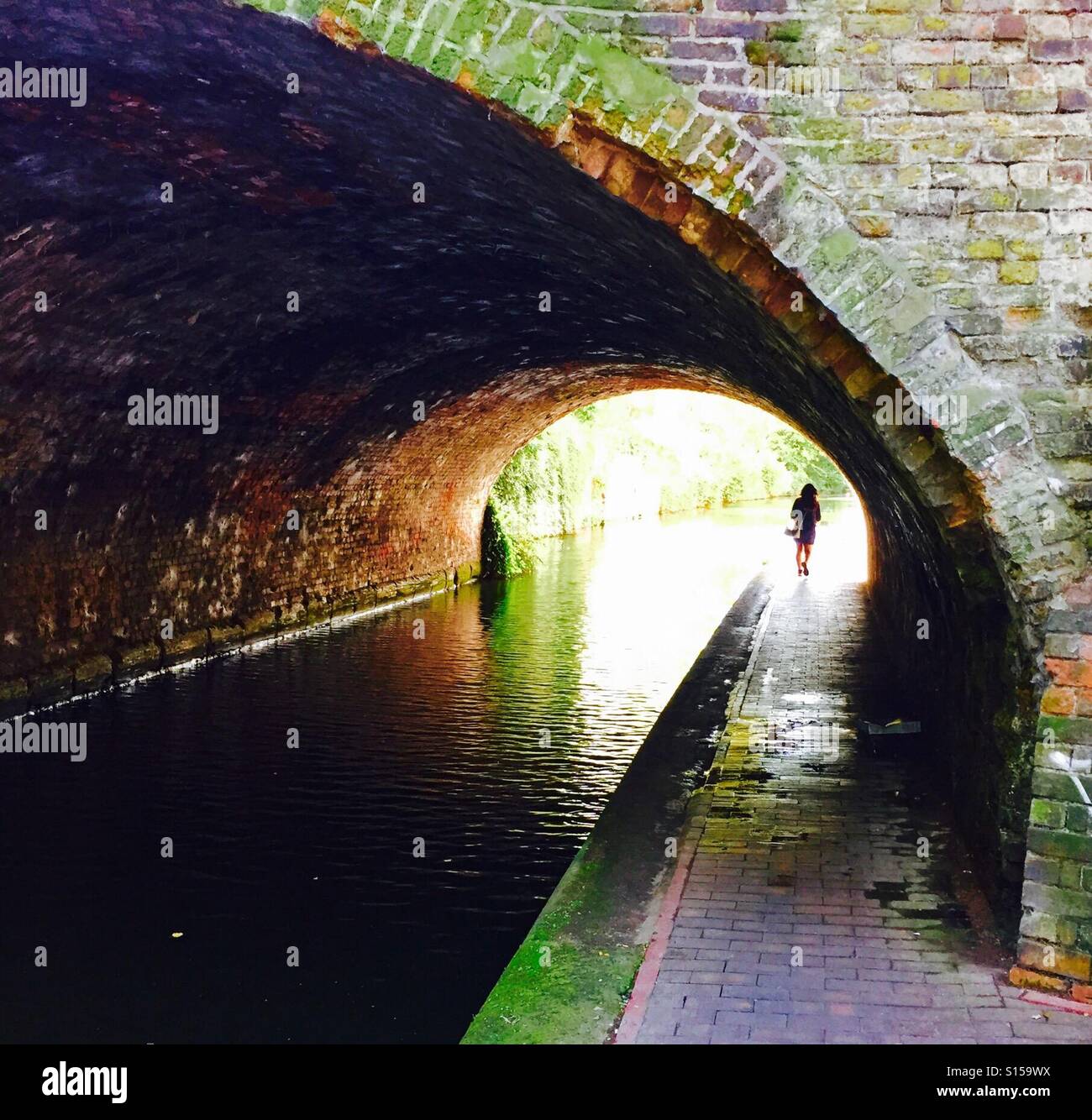 Canal tunnel Birmingham Stock Photo Alamy