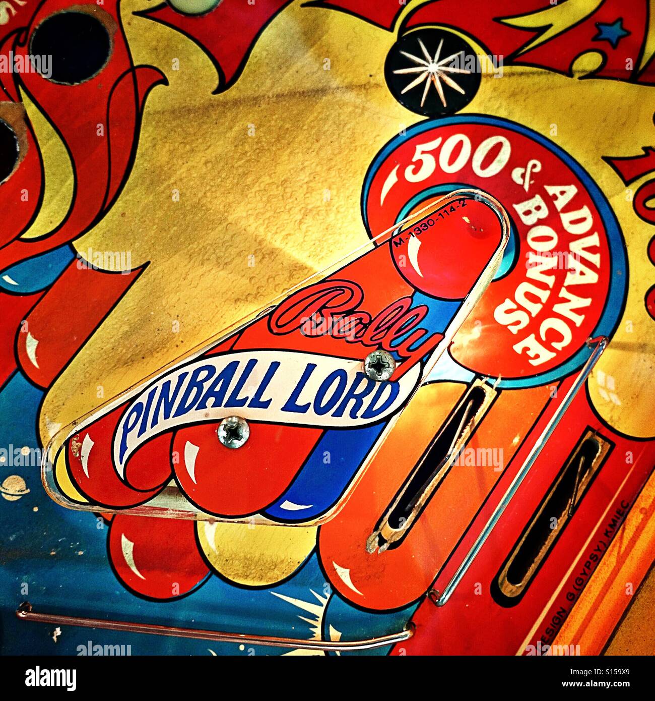 Close-up of vintage pinball machine Stock Photo