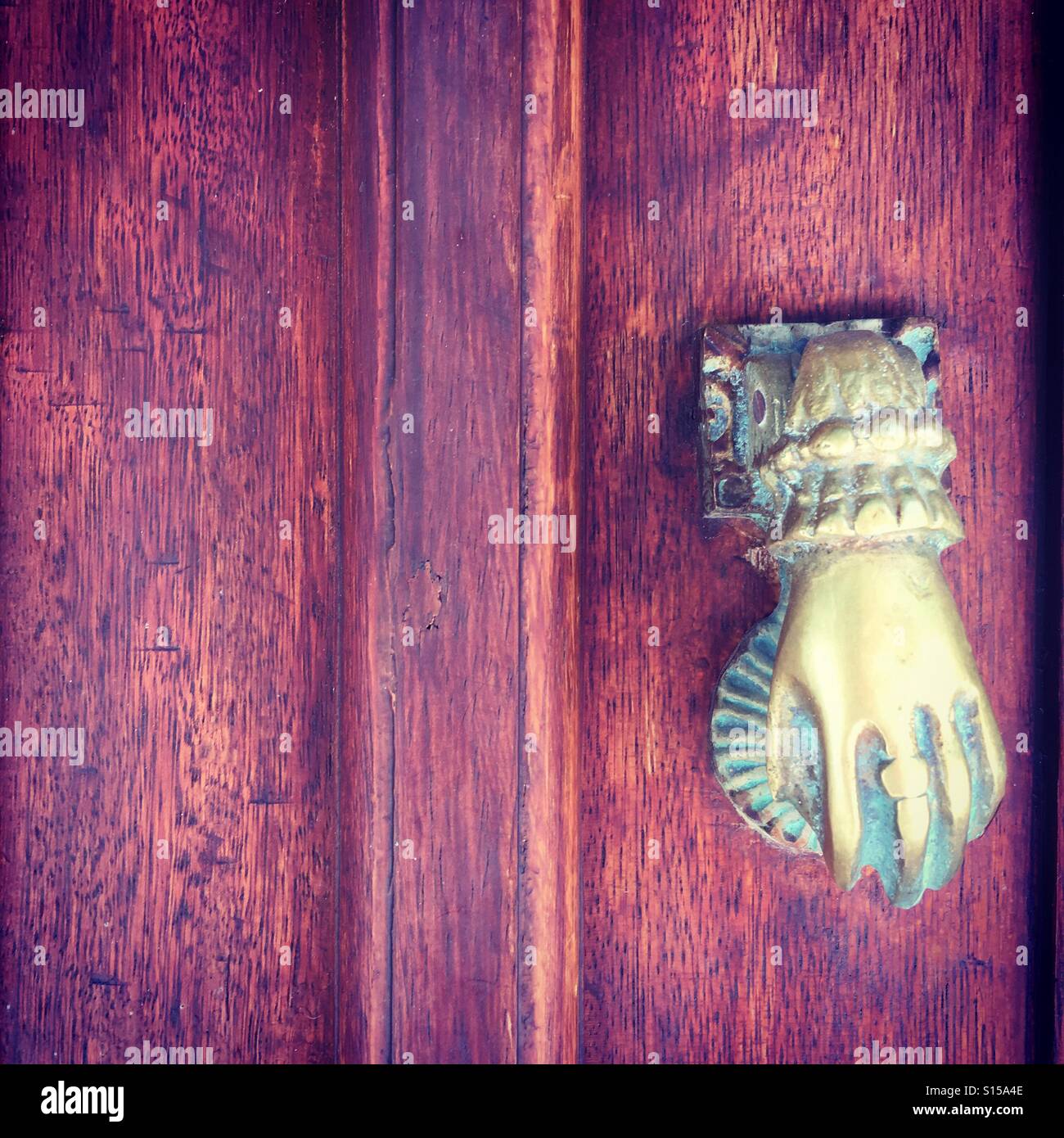 Door knocker, Rhodes Town, Rhodes, Greece Stock Photo