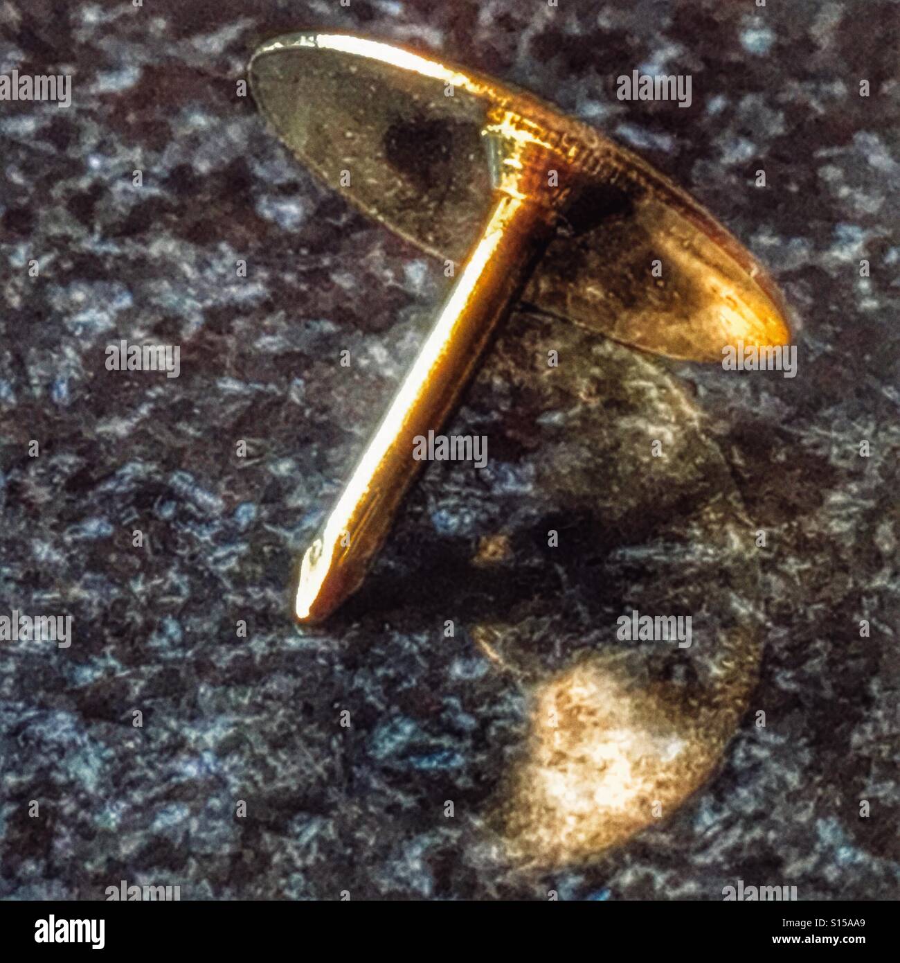 Brass drawing pin - Smartphone Captured Stock Image