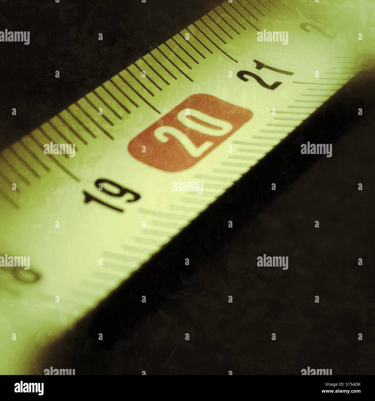 Metal tape measure, centimetres Stock Photo