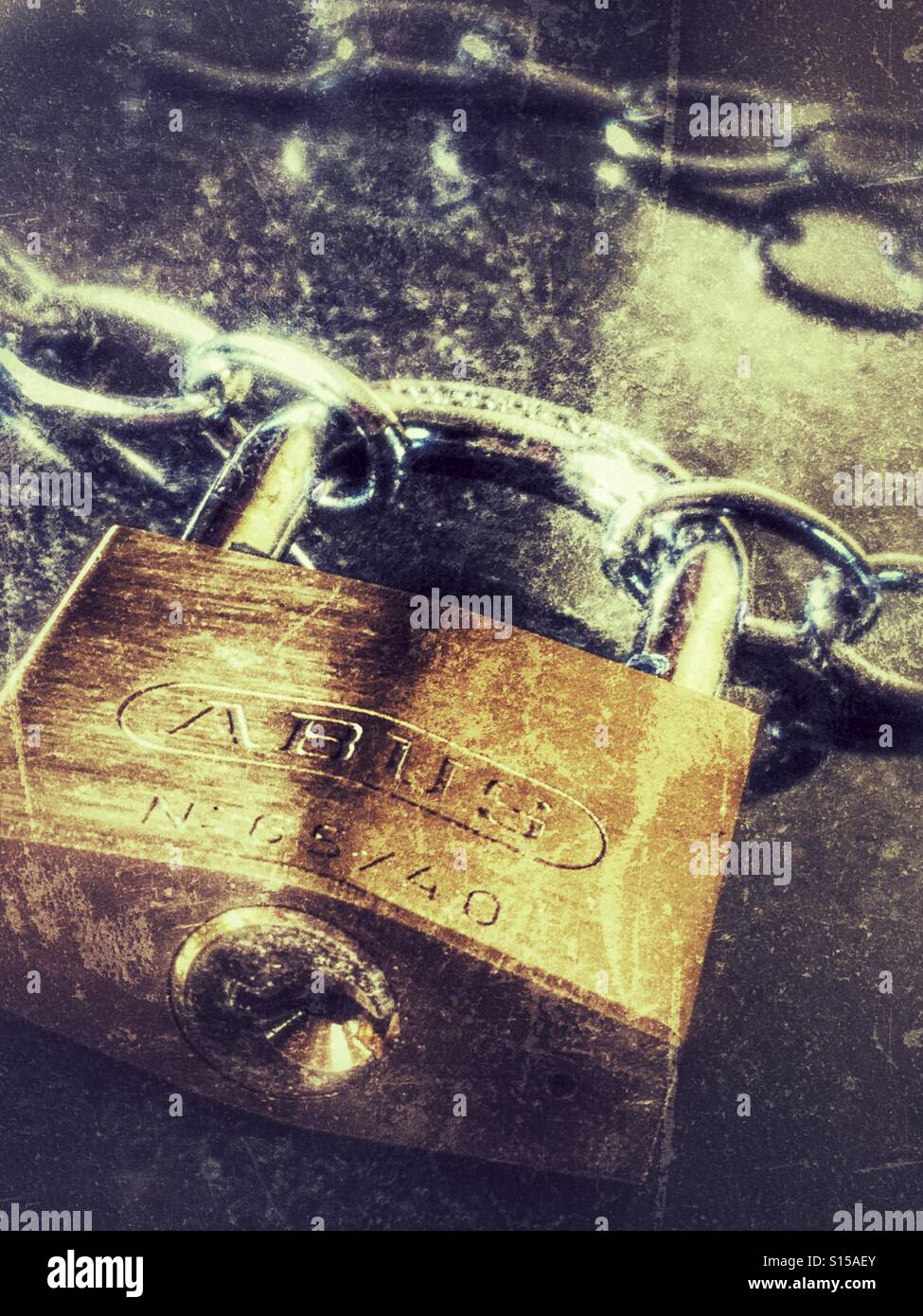 Padlock and chain - Smartphone Captured Stock Image