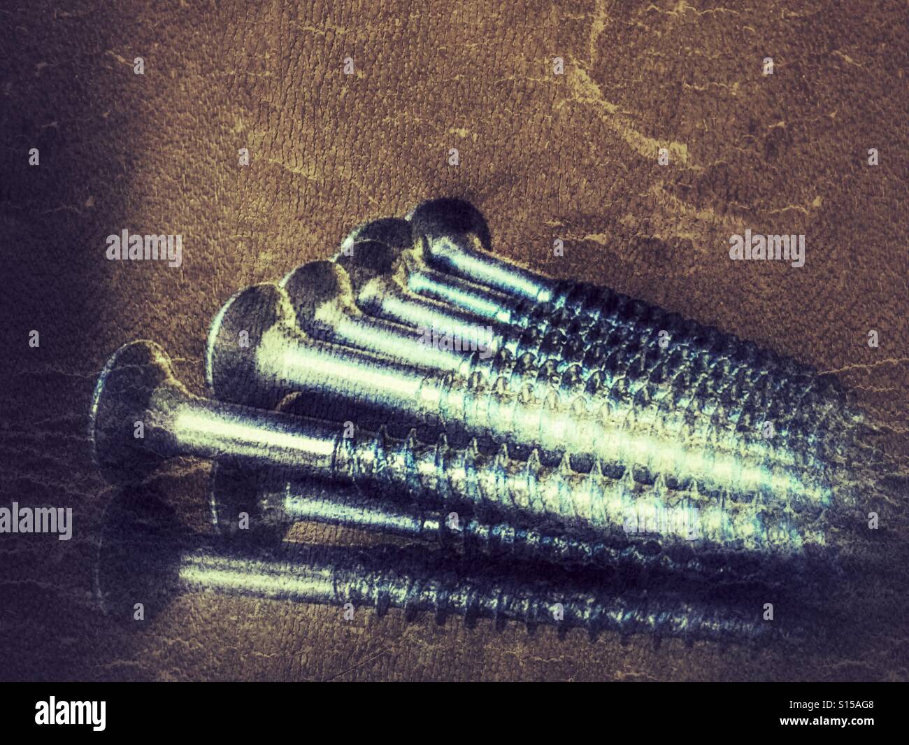 Stainless steel screws - Smartphone Captured Stock Image