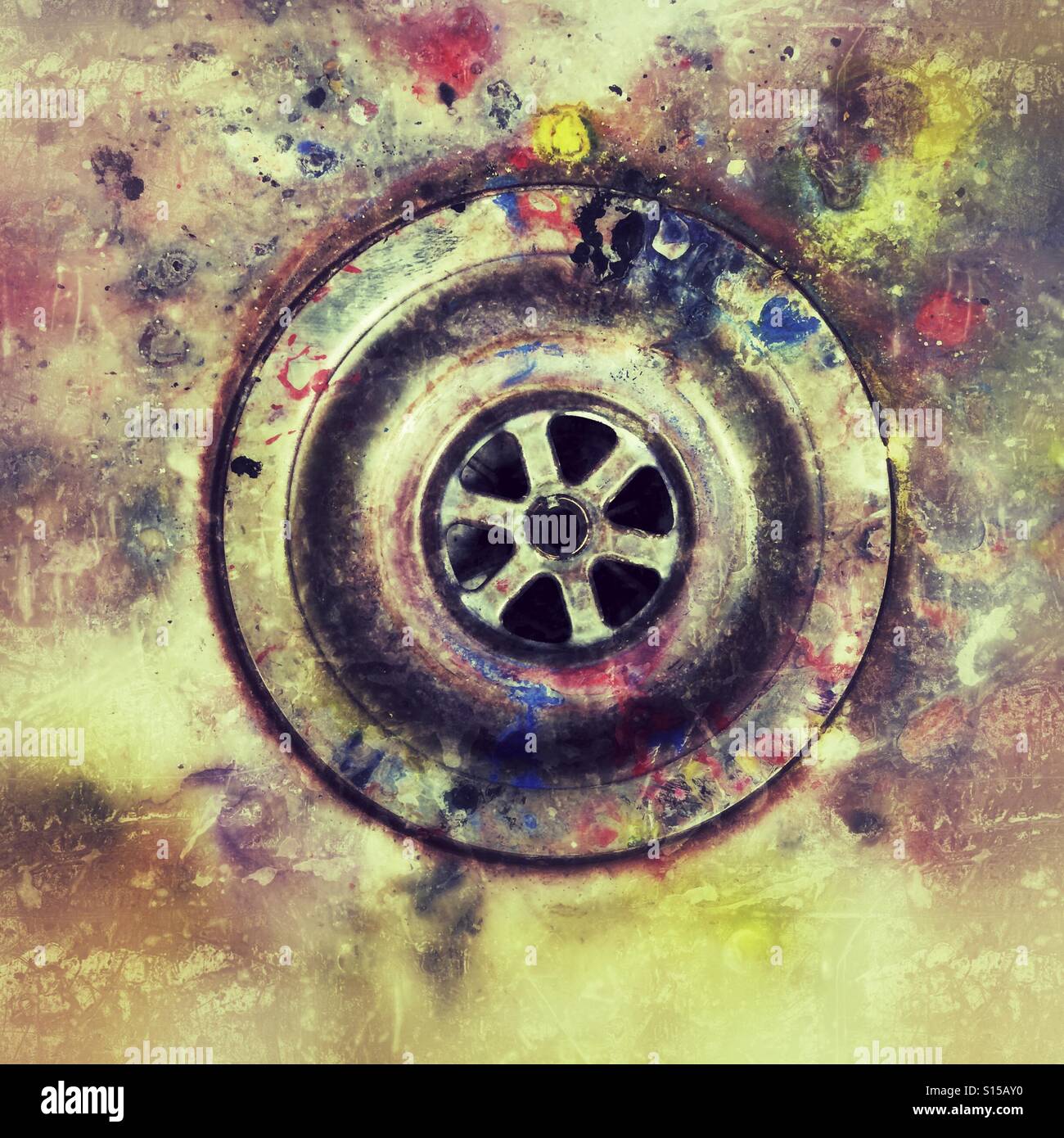 Dirty plug hole - Smartphone Captured Stock Image