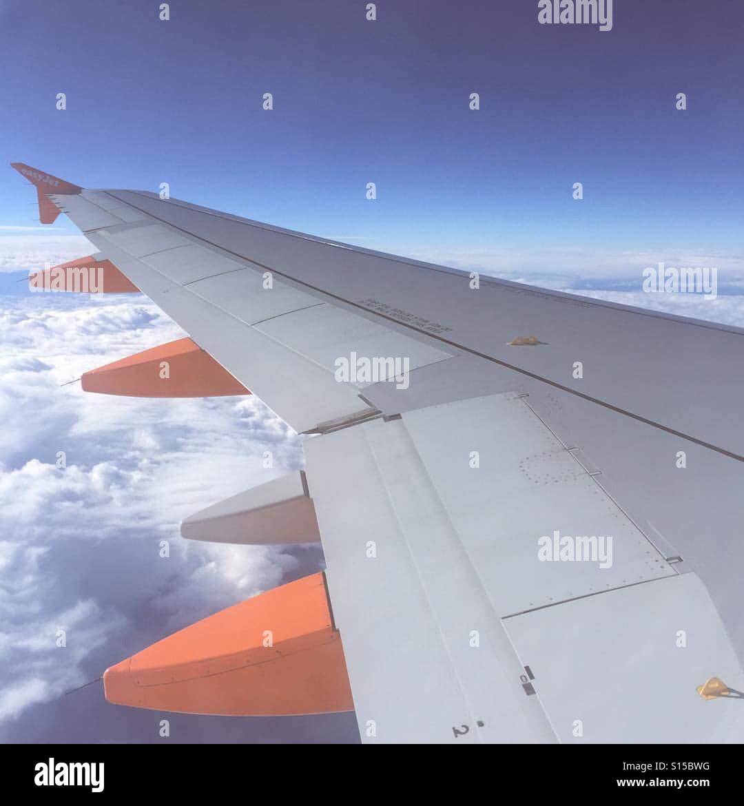 View from an Airplane - Smartphone Captured Stock Image