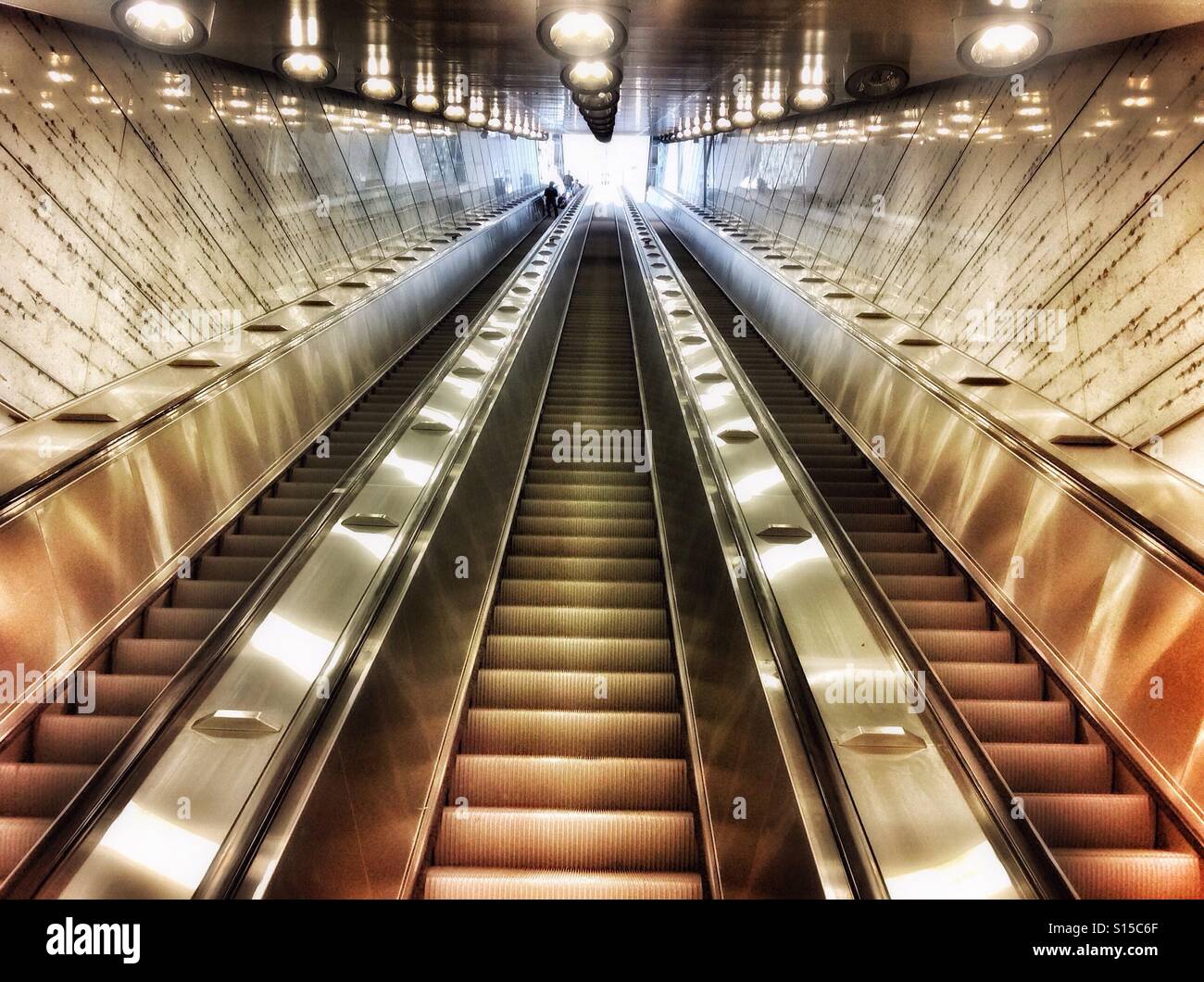 Escalator looking up abstract - Smartphone Captured Stock Image
