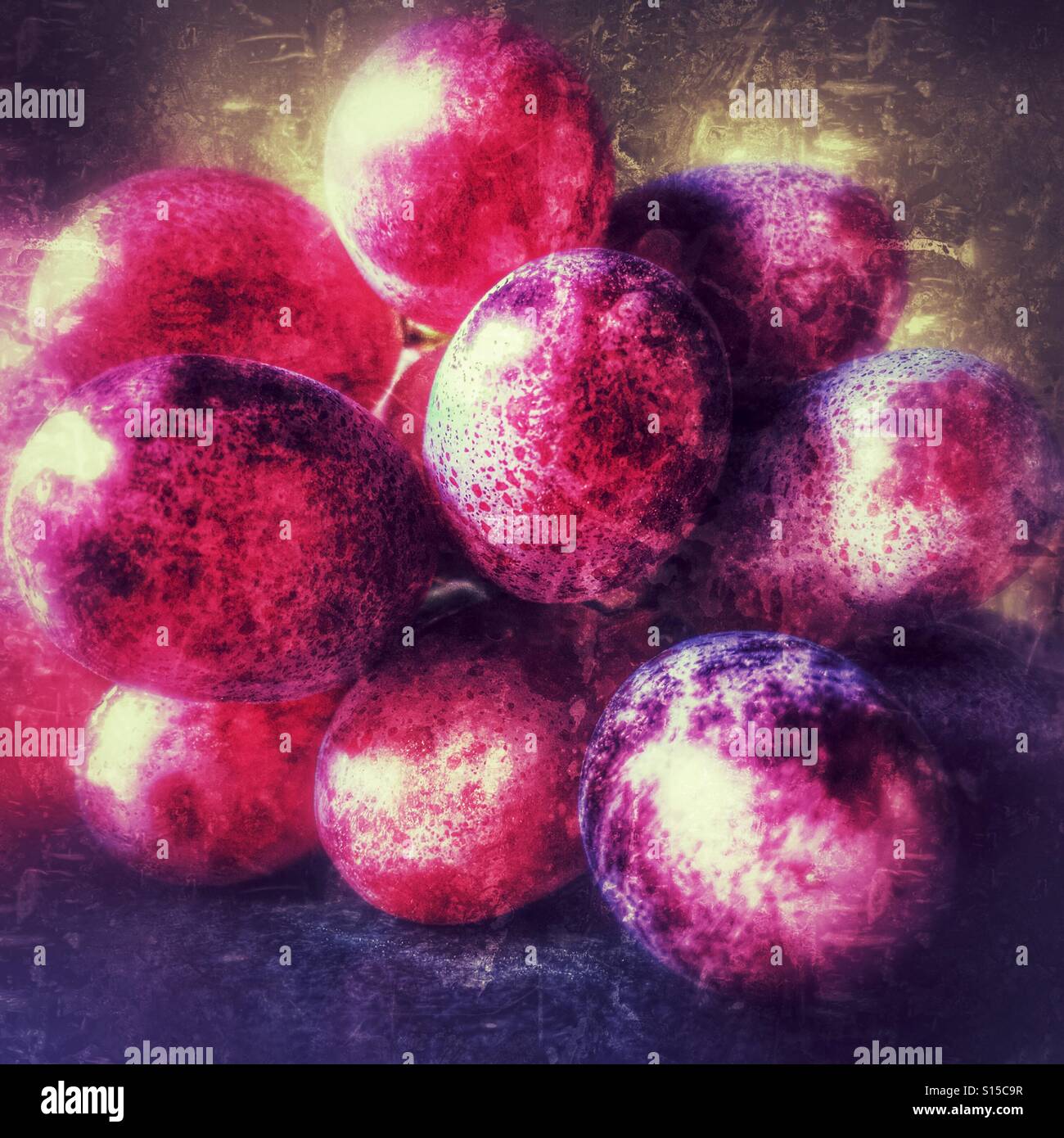 Bunch of seedless red grapes, low angle - Smartphone Captured Stock Image