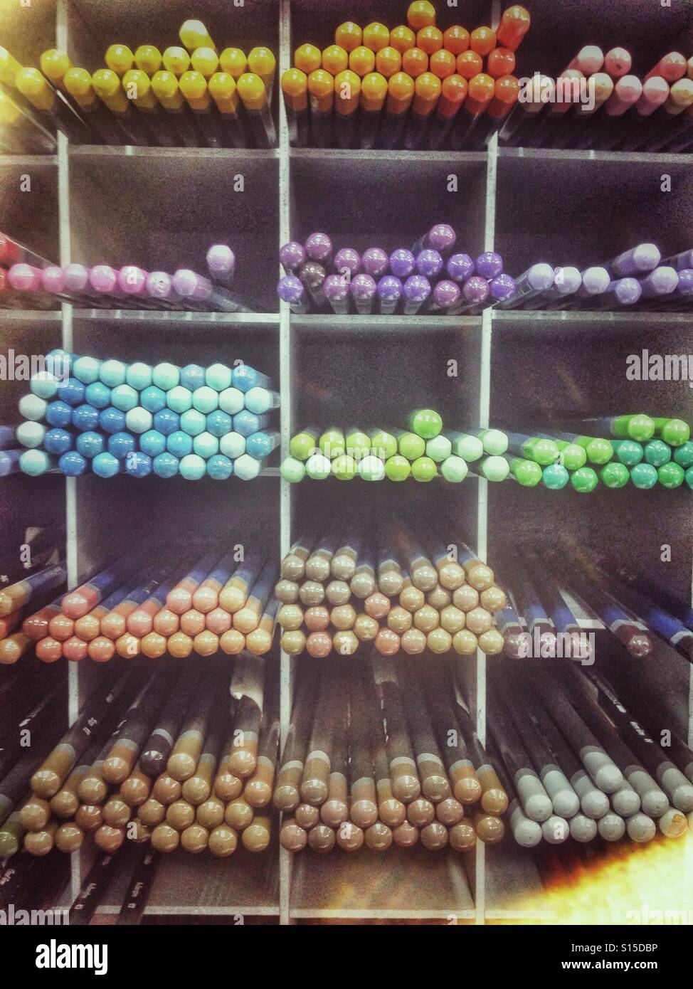 Colorful pensils - Smartphone Captured Stock Image