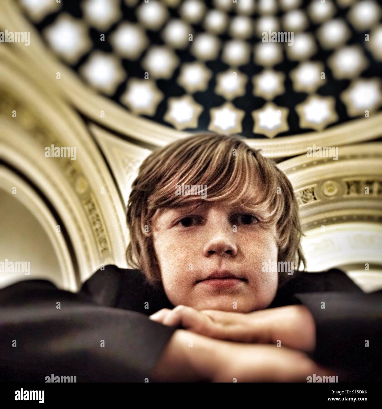 Thoughtful boy - Smartphone Captured Stock Image