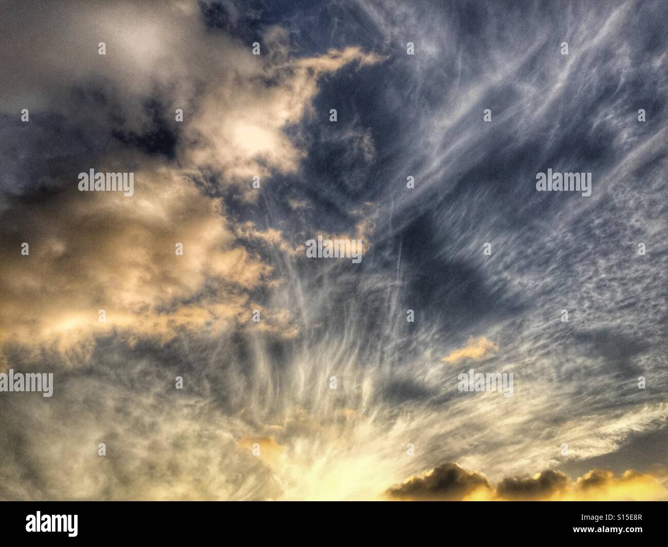 Sky, clouds and sun light - Smartphone Captured Stock Image