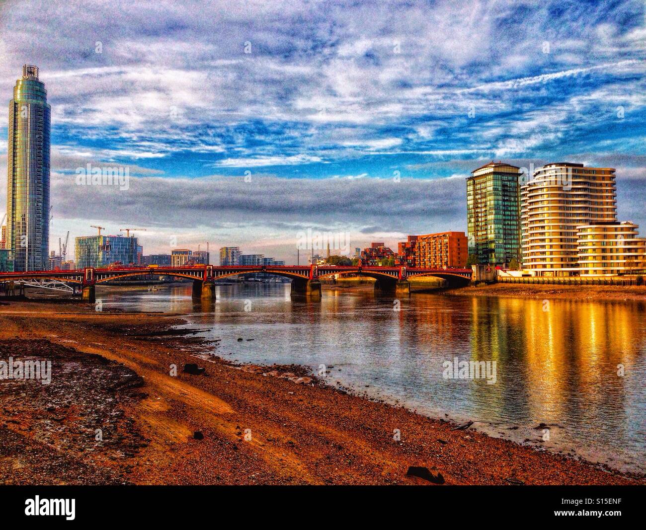 The Thames at Vauxhall bridge - Smartphone Captured Stock Image