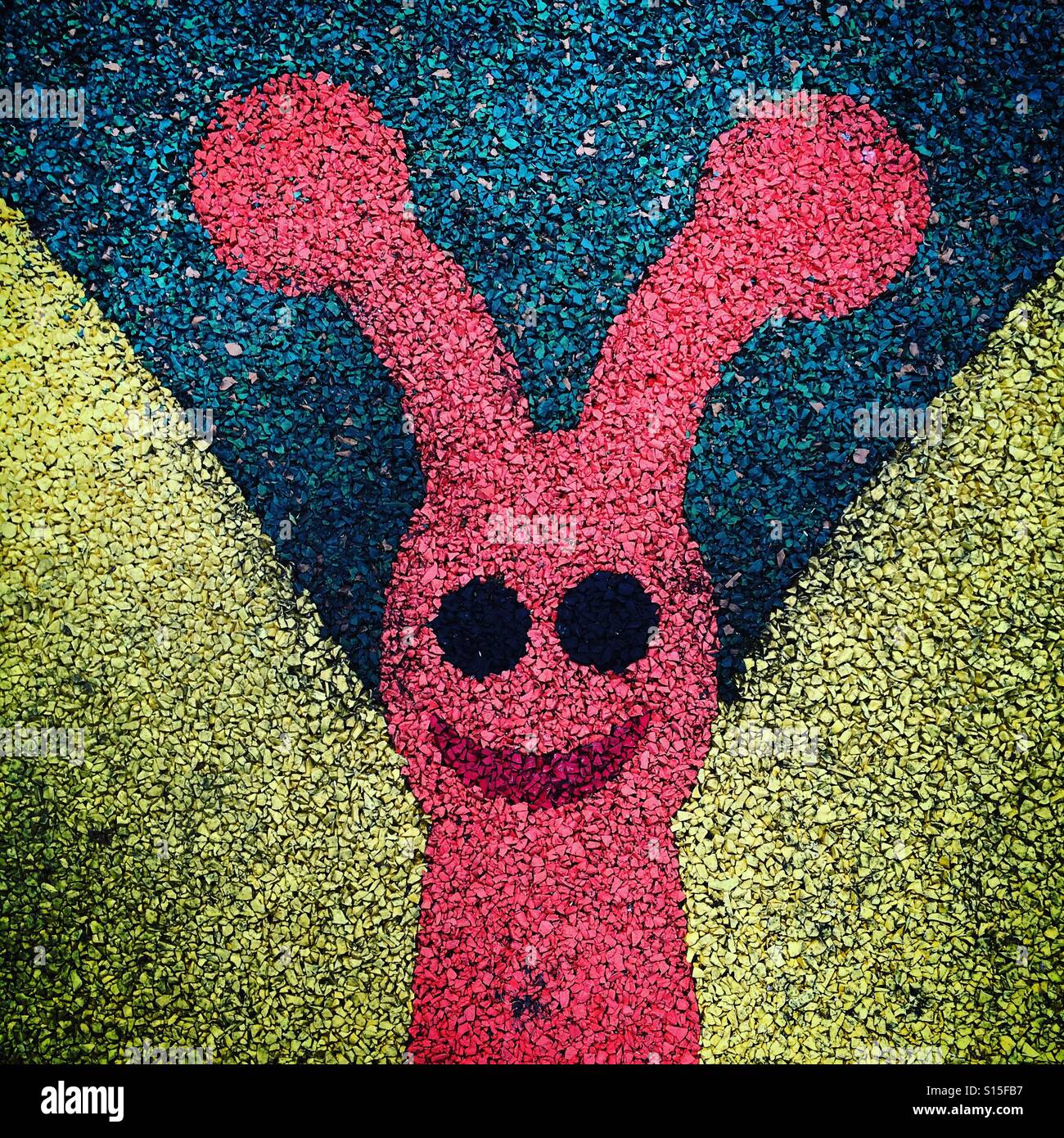 Butterfly head or Snail smiling smile drawing illustration kid child fun paint decor decoration simple - Smartphone Captured Stock Image