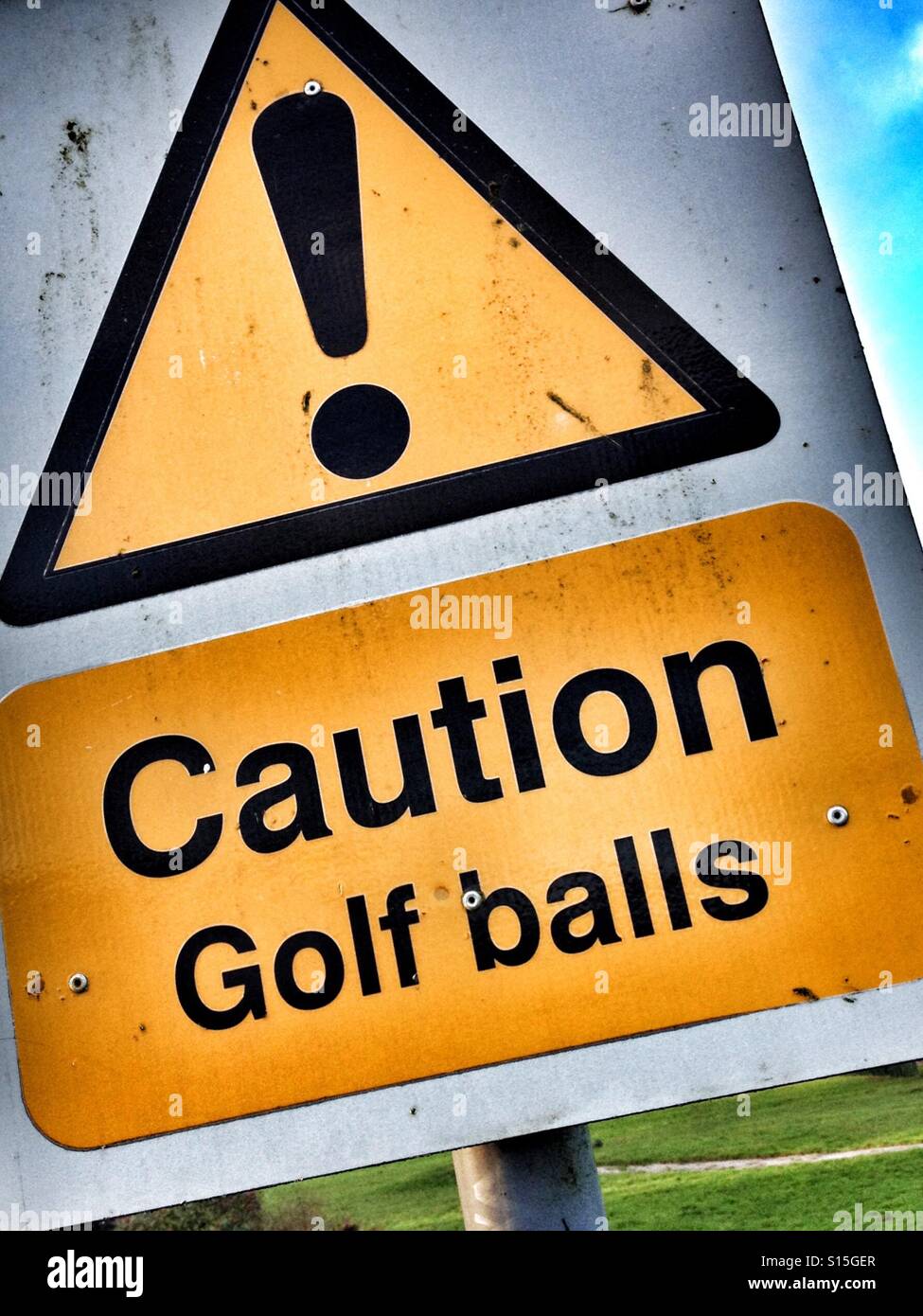 Warning sign - Smartphone Captured Stock Image