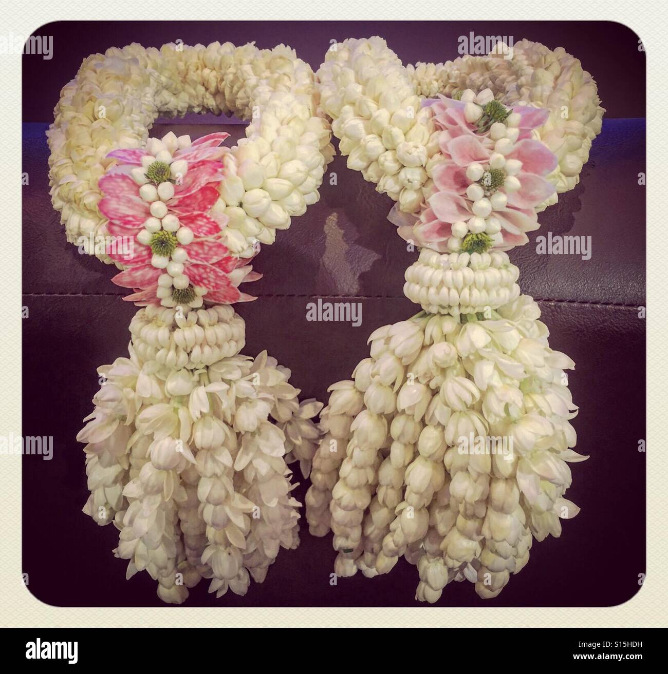 Traditional welcoming Thai wreaths - Smartphone Captured Stock Image