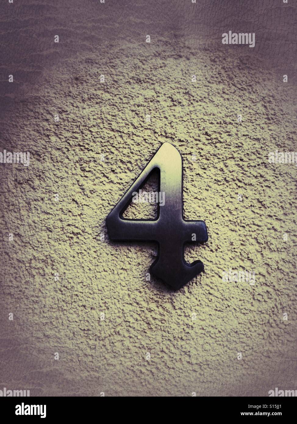 Number Four - Letter Four - Smartphone Captured Stock Image