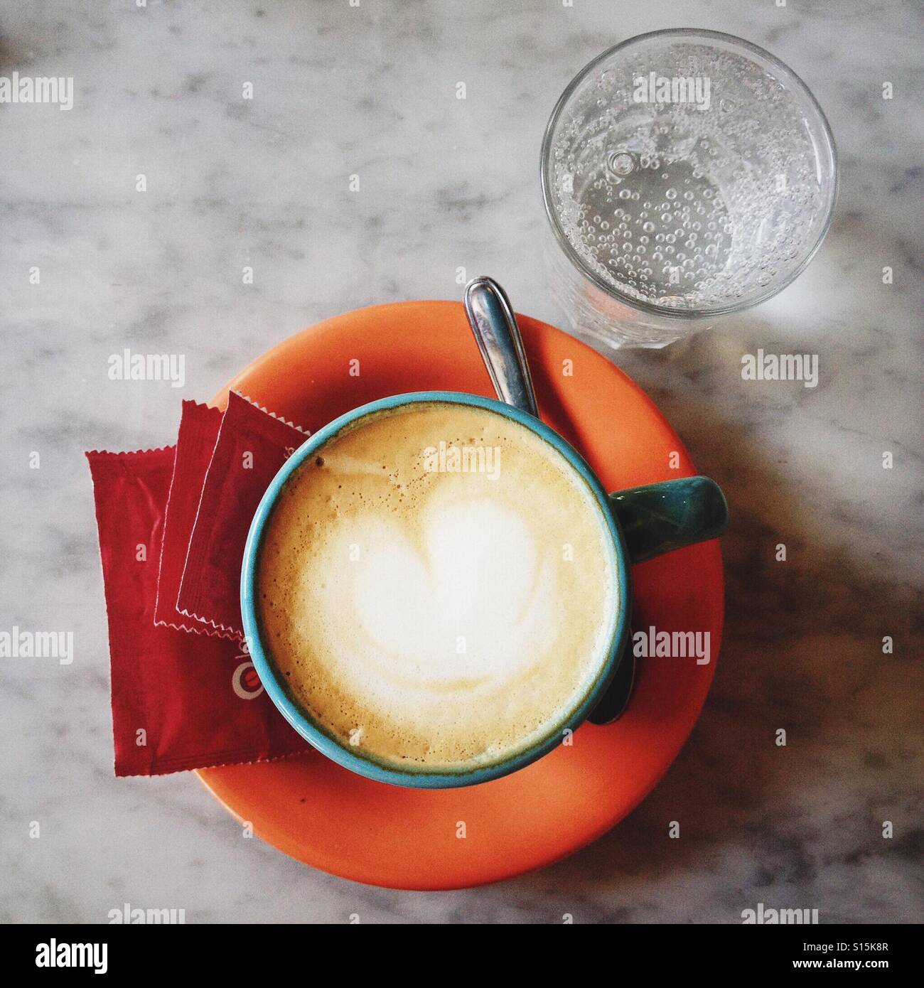 Coffee and mineral water Stock Photo Alamy