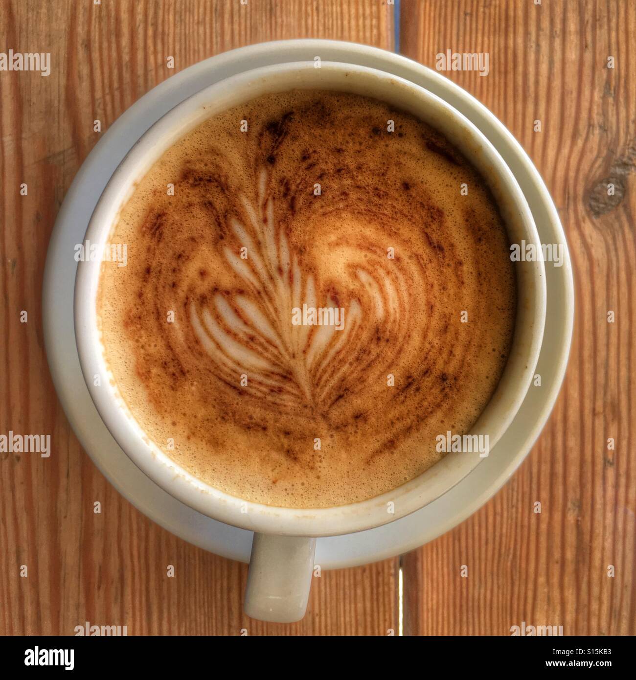 Cappuccino coffee art - Smartphone Captured Stock Image
