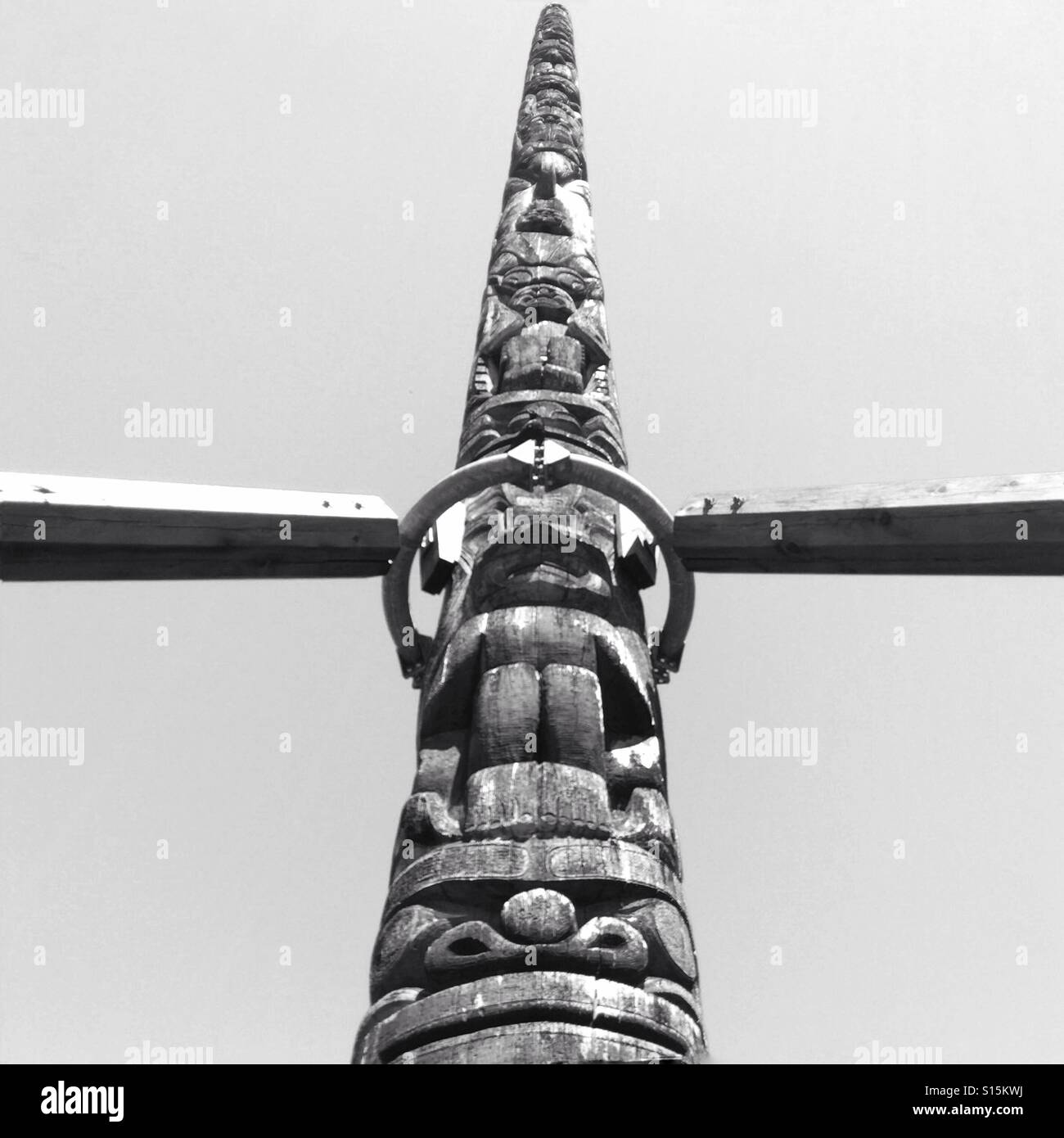 Totem pole at Stanley Park, Vancouver - Smartphone Captured Stock Image
