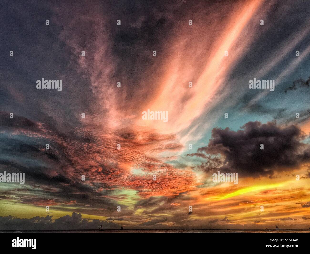 October sunset - Smartphone Captured Stock Image