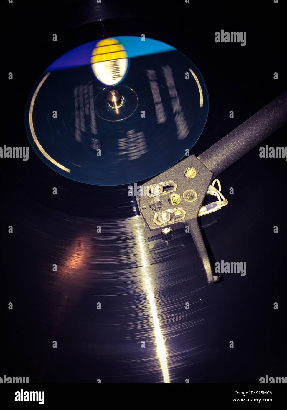 Vinyl in play - Smartphone Captured Stock Image