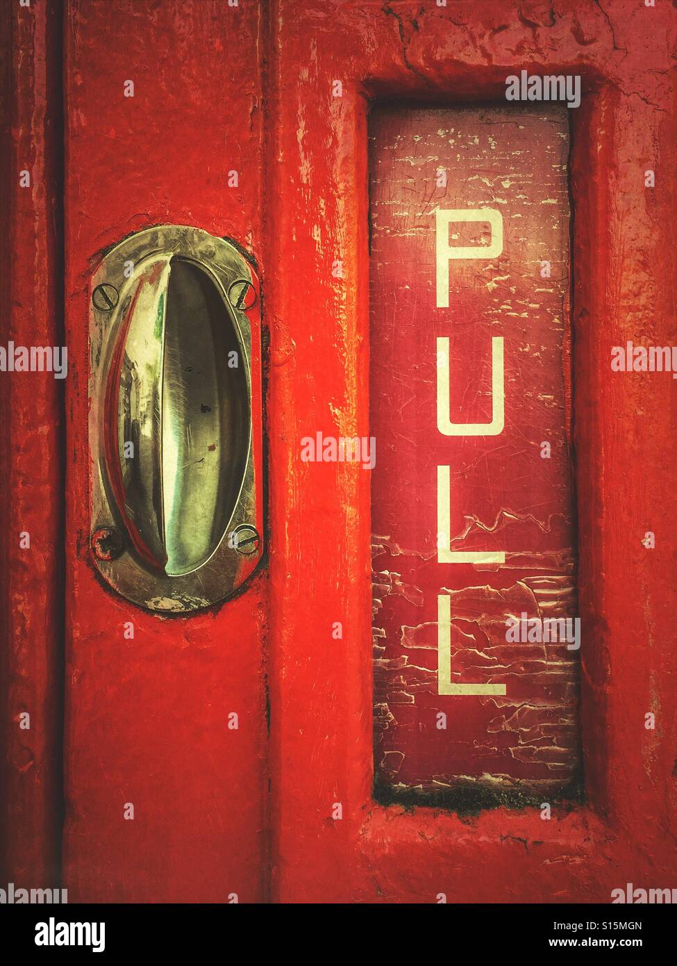 Red phone box detail - Smartphone Captured Stock Image