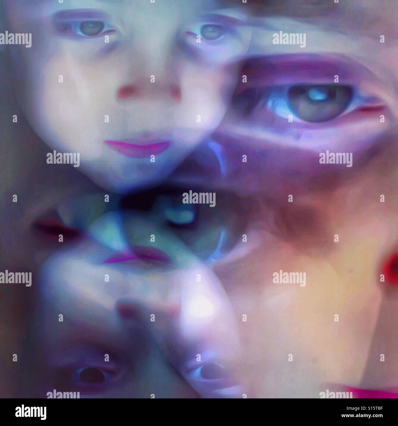 Dreamy abstract multi portrait - Smartphone Captured Stock Image