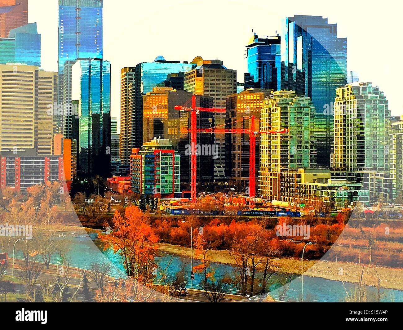 City skyline at dawn - Smartphone Captured Stock Image