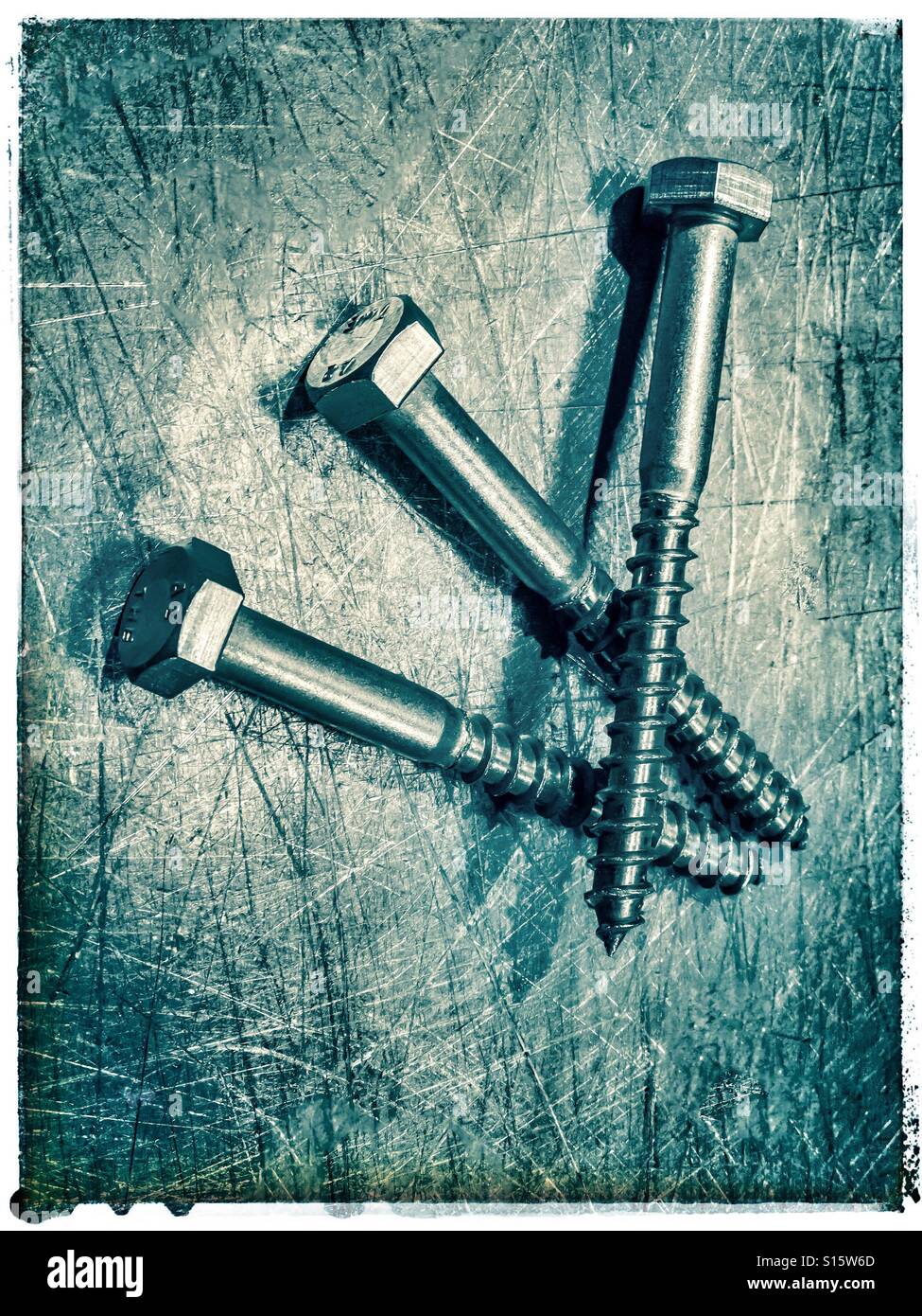 Three Woodscrews - Smartphone Captured Stock Image