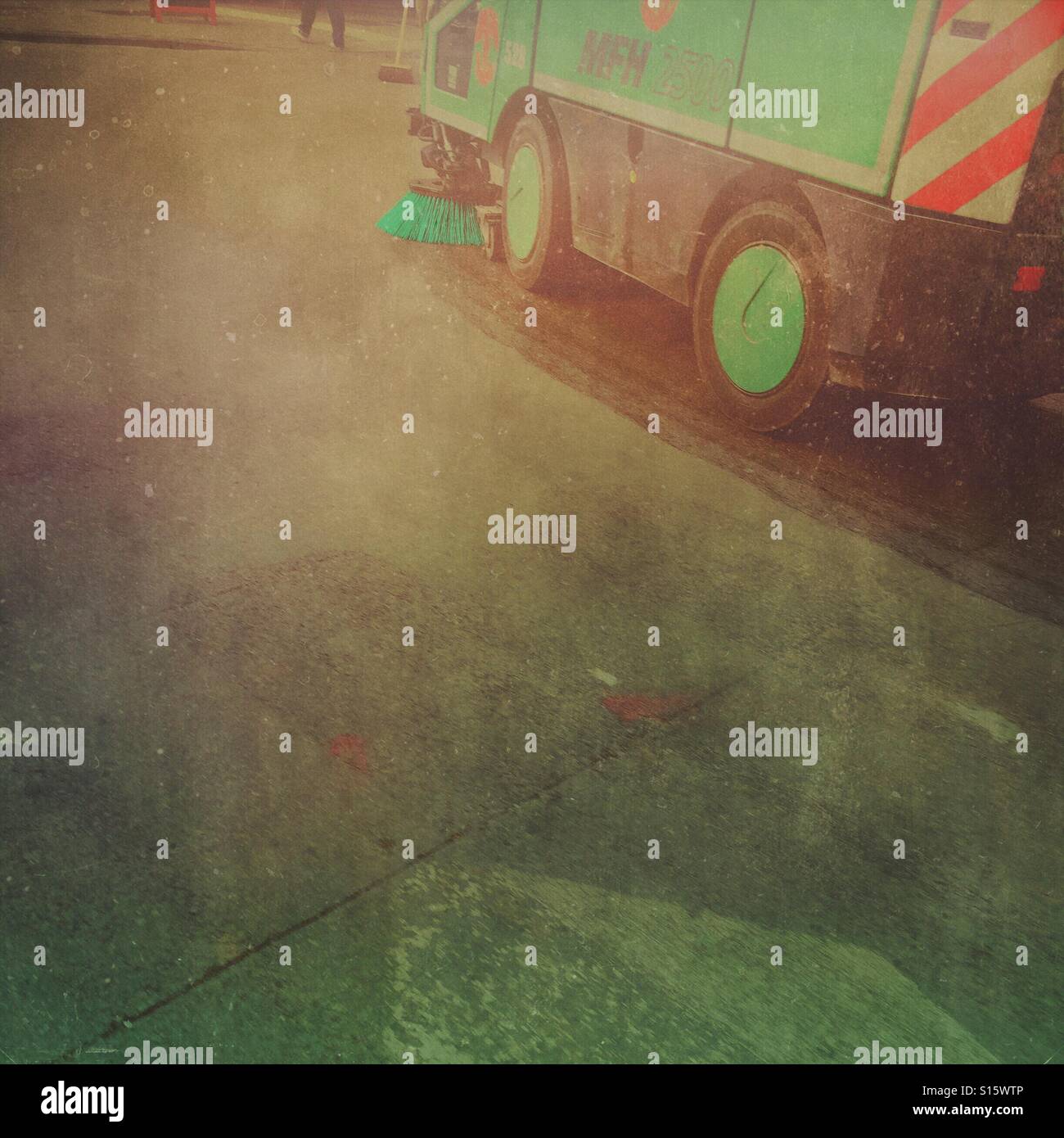 Street cleaning vehicle - Smartphone Captured Stock Image