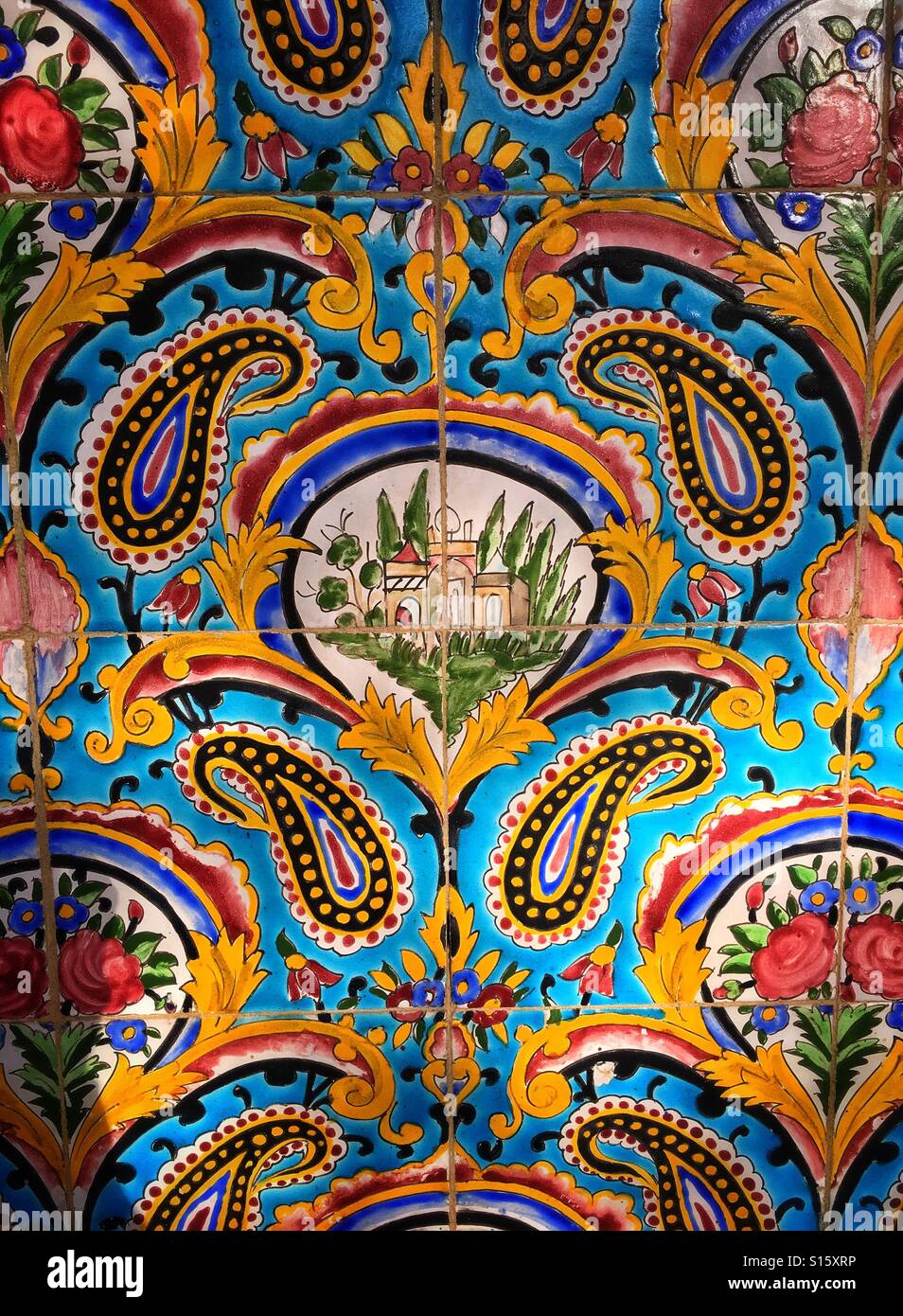 Traditional Iranian wall tiles Stock Photo Alamy