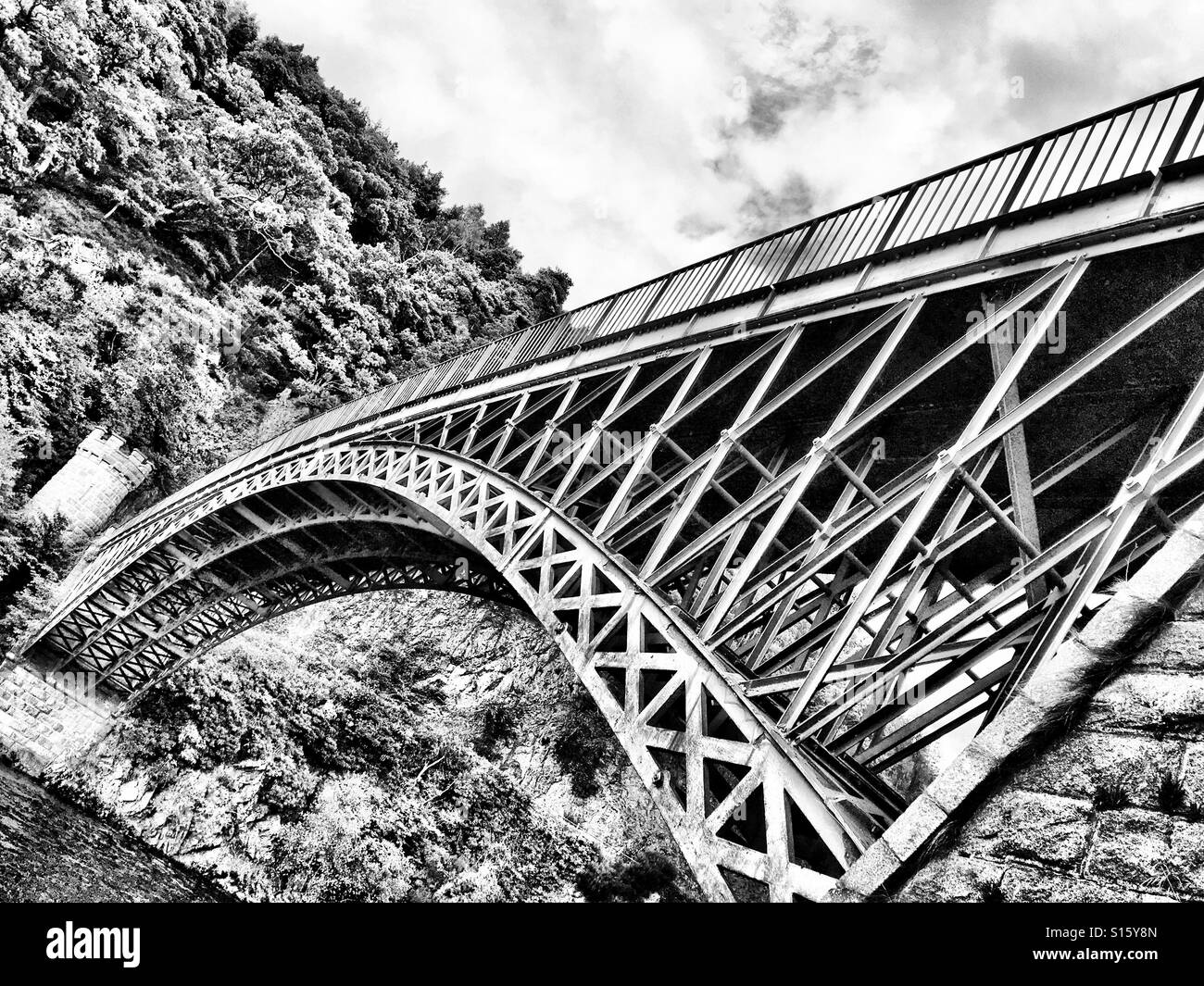 The Thomas Telford Bridge at Craigellachie, Moray (Banffshire), Scotland. - Smartphone Captured Stock Image