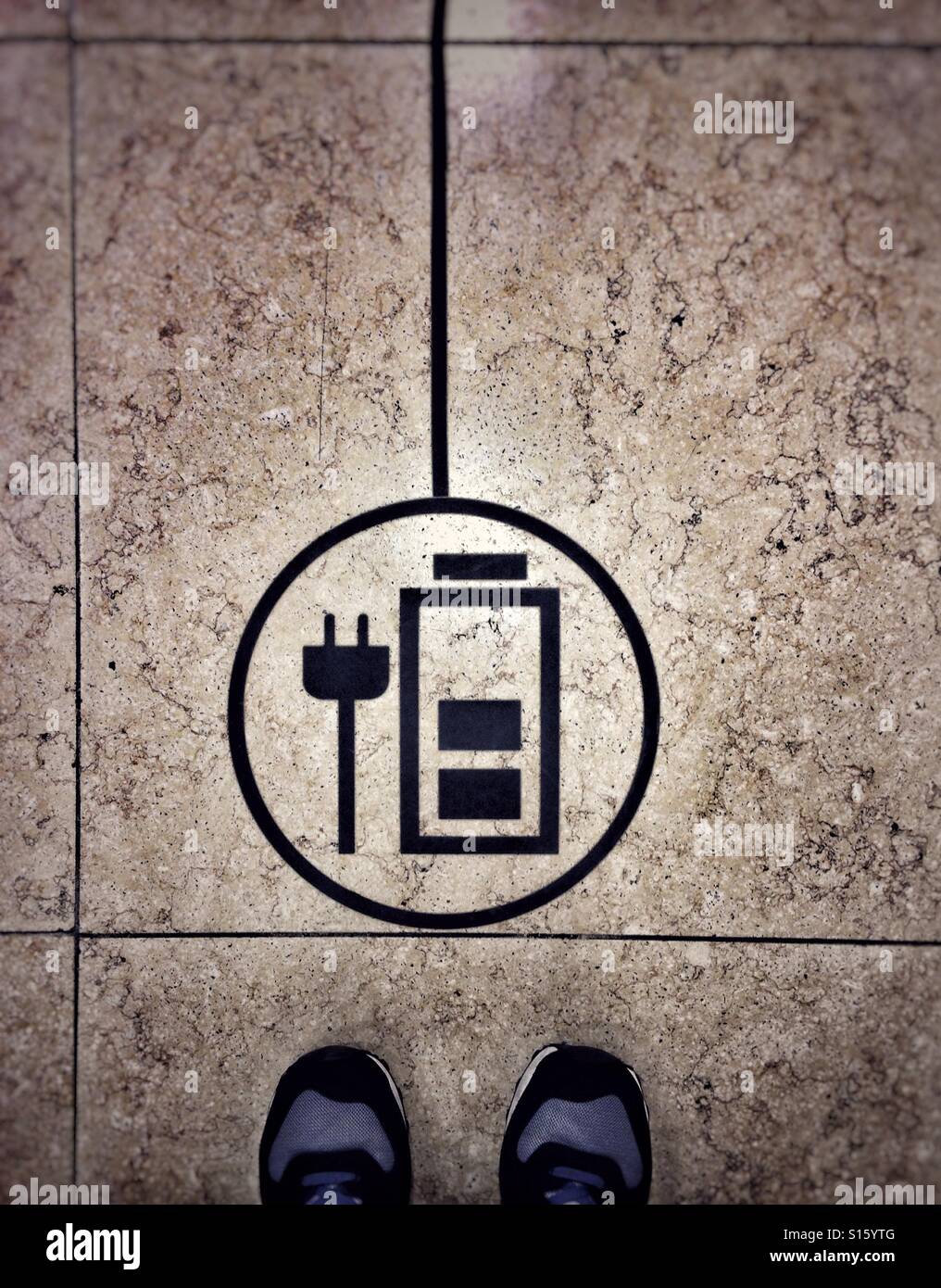 Charging battery symbol - Smartphone Captured Stock Image