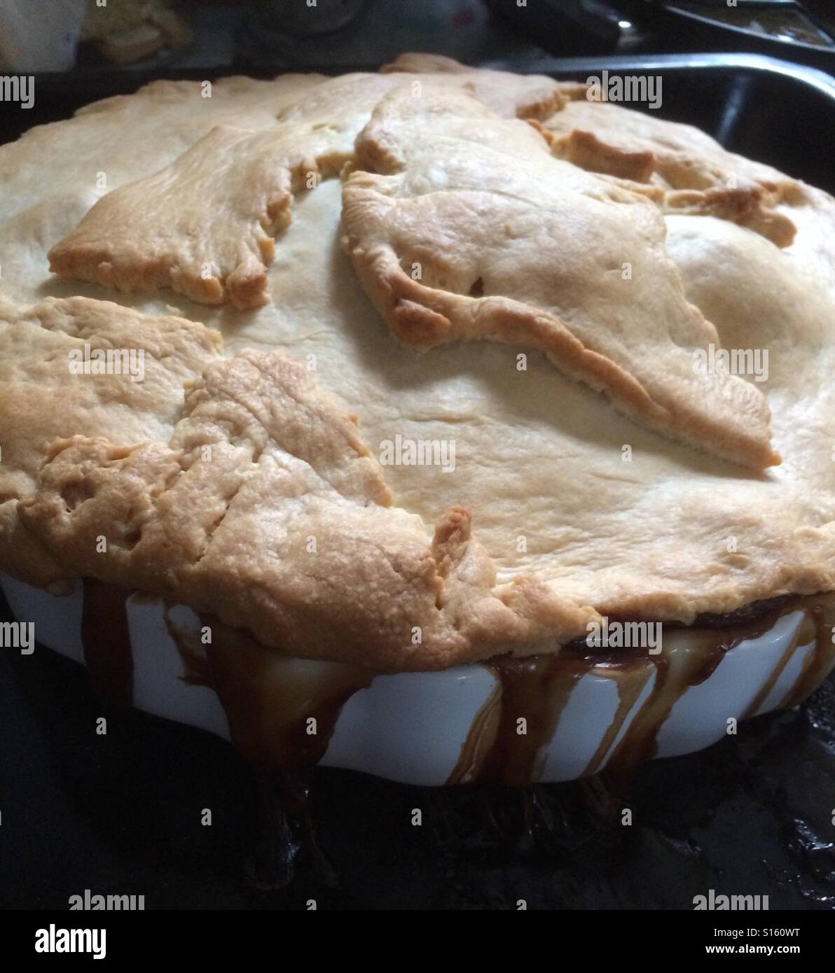 Meaty homemade pie Stock Photo