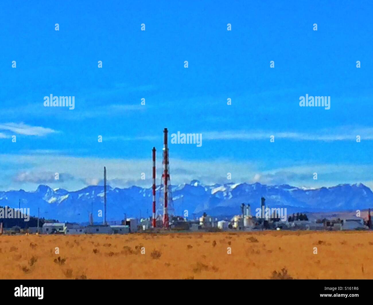 Compression station in Alberta, Canada - Smartphone Captured Stock Image